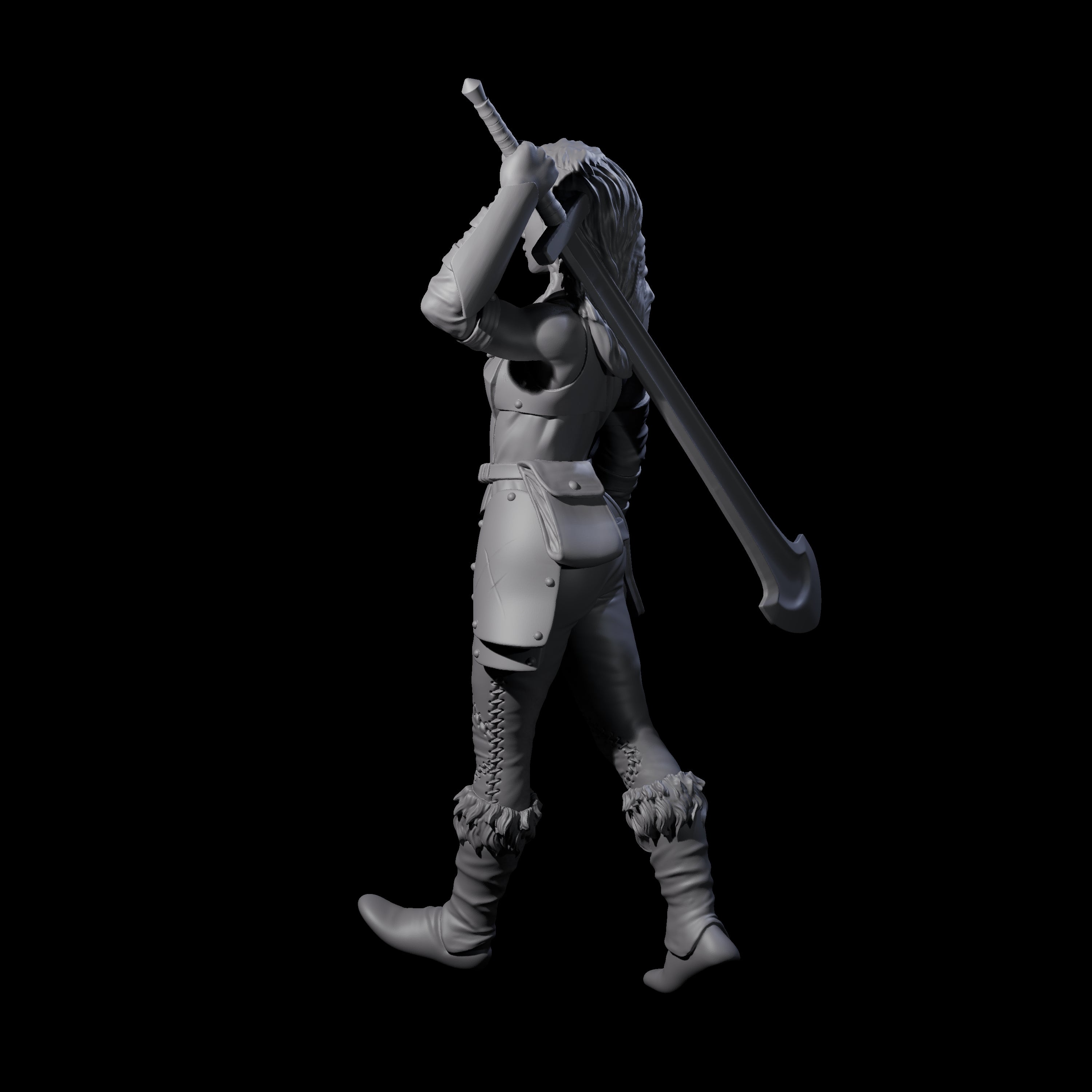 Slender Elf Barbarian Miniature for Dungeons and Dragons, Pathfinder or other TTRPGs