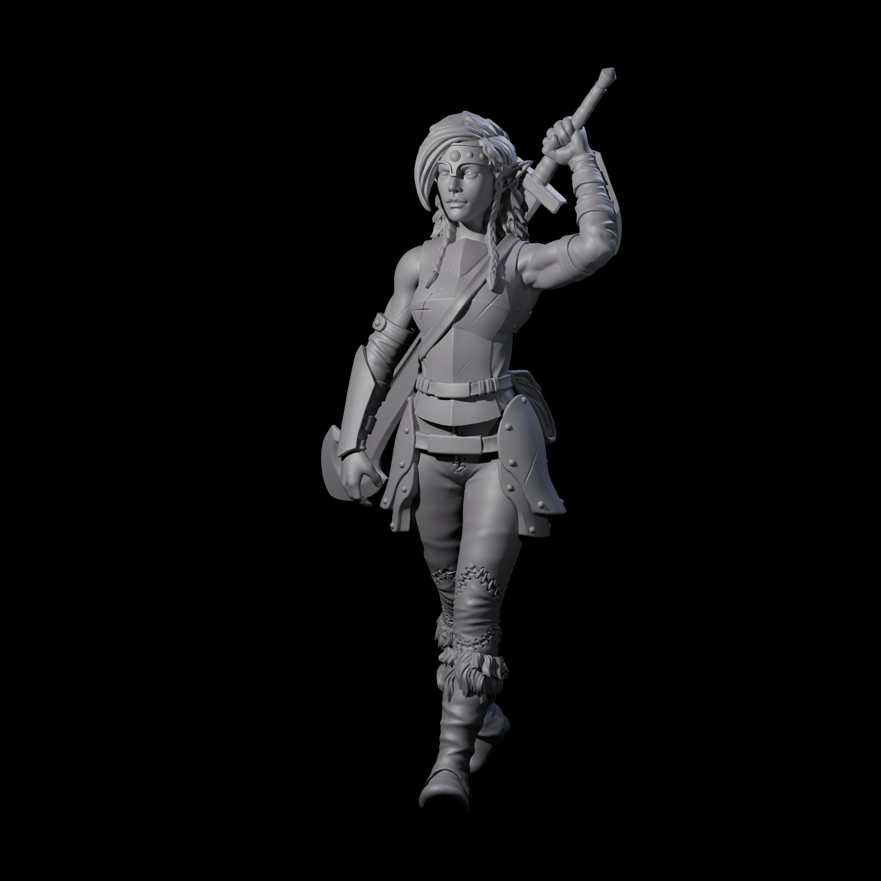 Slender Elf Barbarian Miniature for Dungeons and Dragons, Pathfinder or other TTRPGs