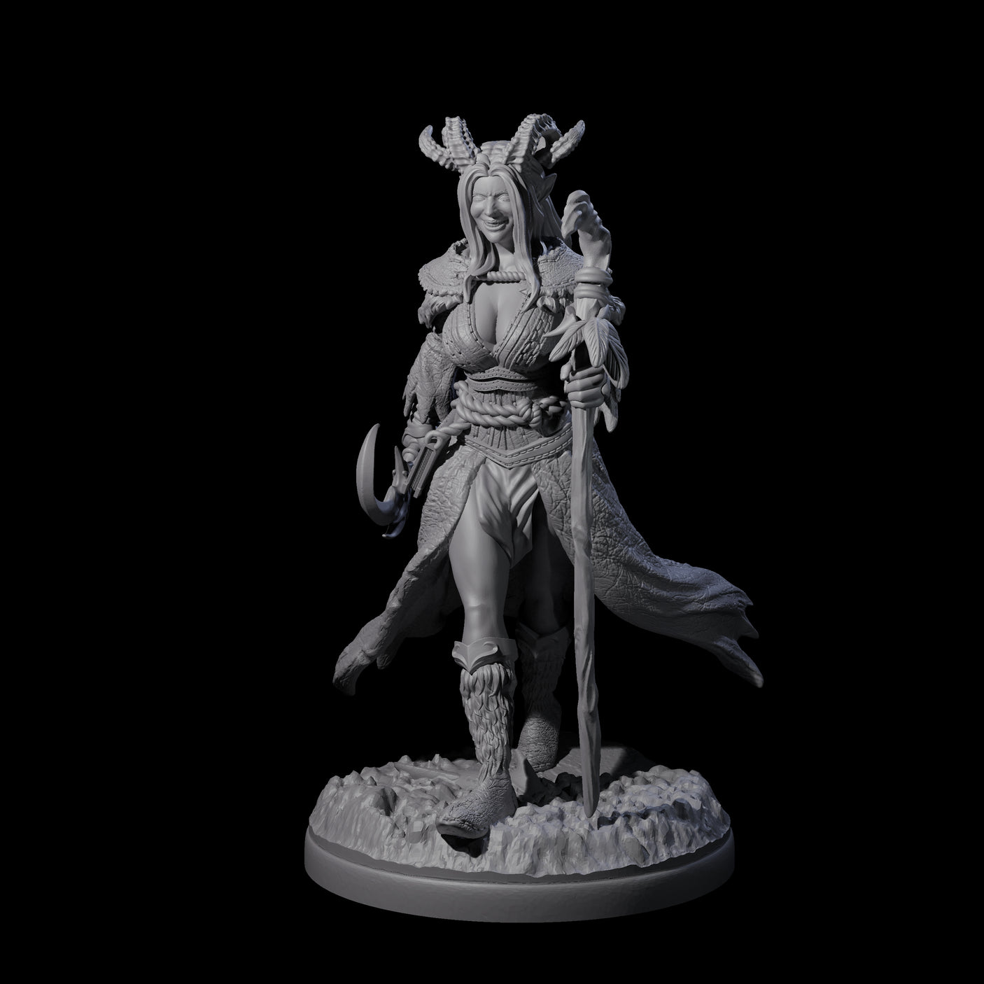 Slightly Unhinged Elf Druid Miniature for Dungeons and Dragons, Pathfinder or other TTRPGs