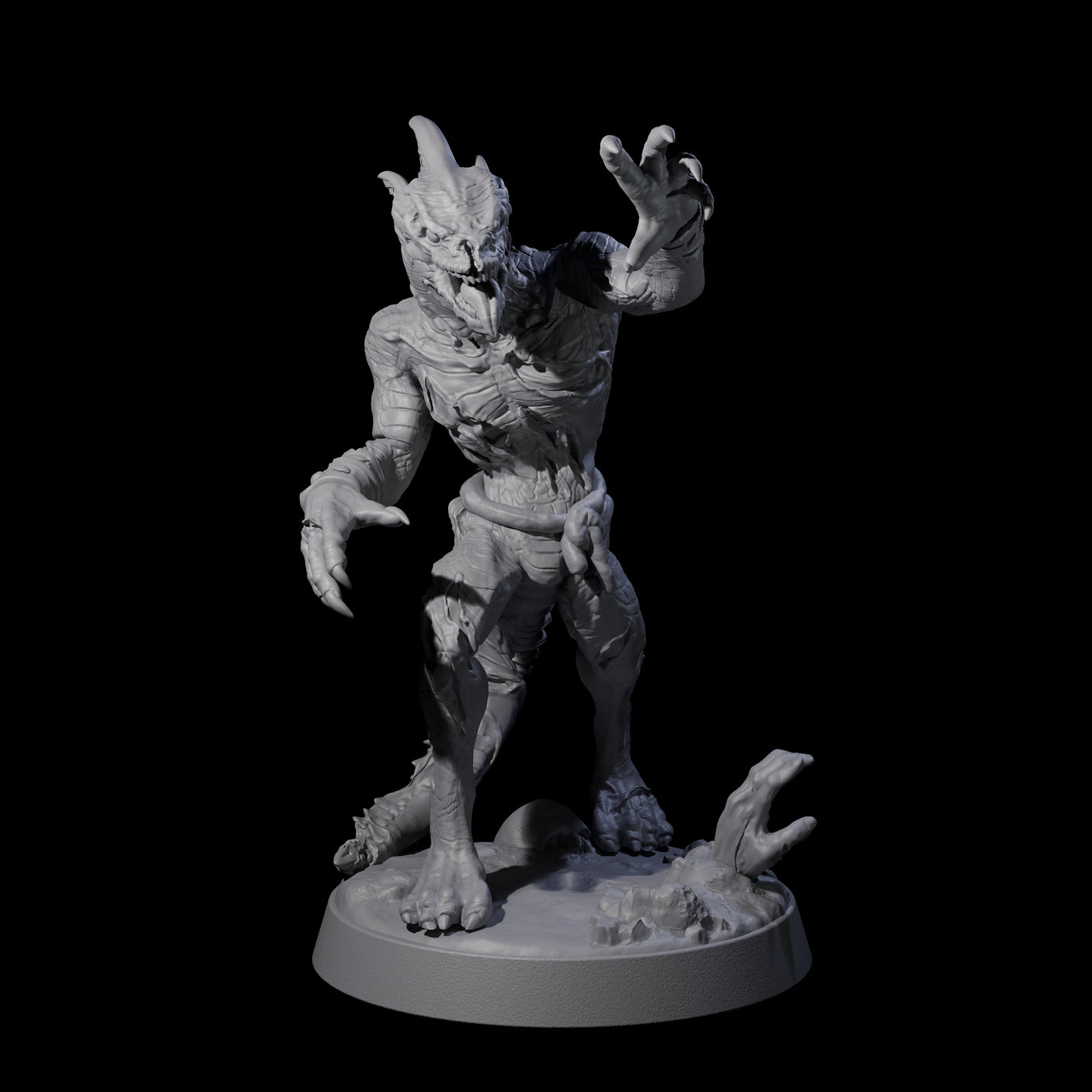 Slimy Lizardfolk Zombie A Miniature for Dungeons and Dragons, Pathfinder or other TTRPGs