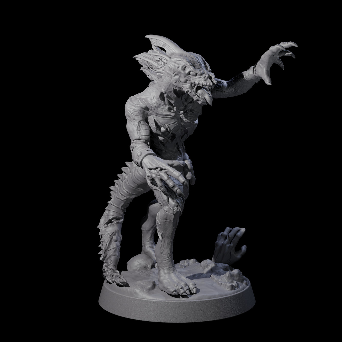 Slimy Lizardfolk Zombie A Miniature for Dungeons and Dragons, Pathfinder or other TTRPGs