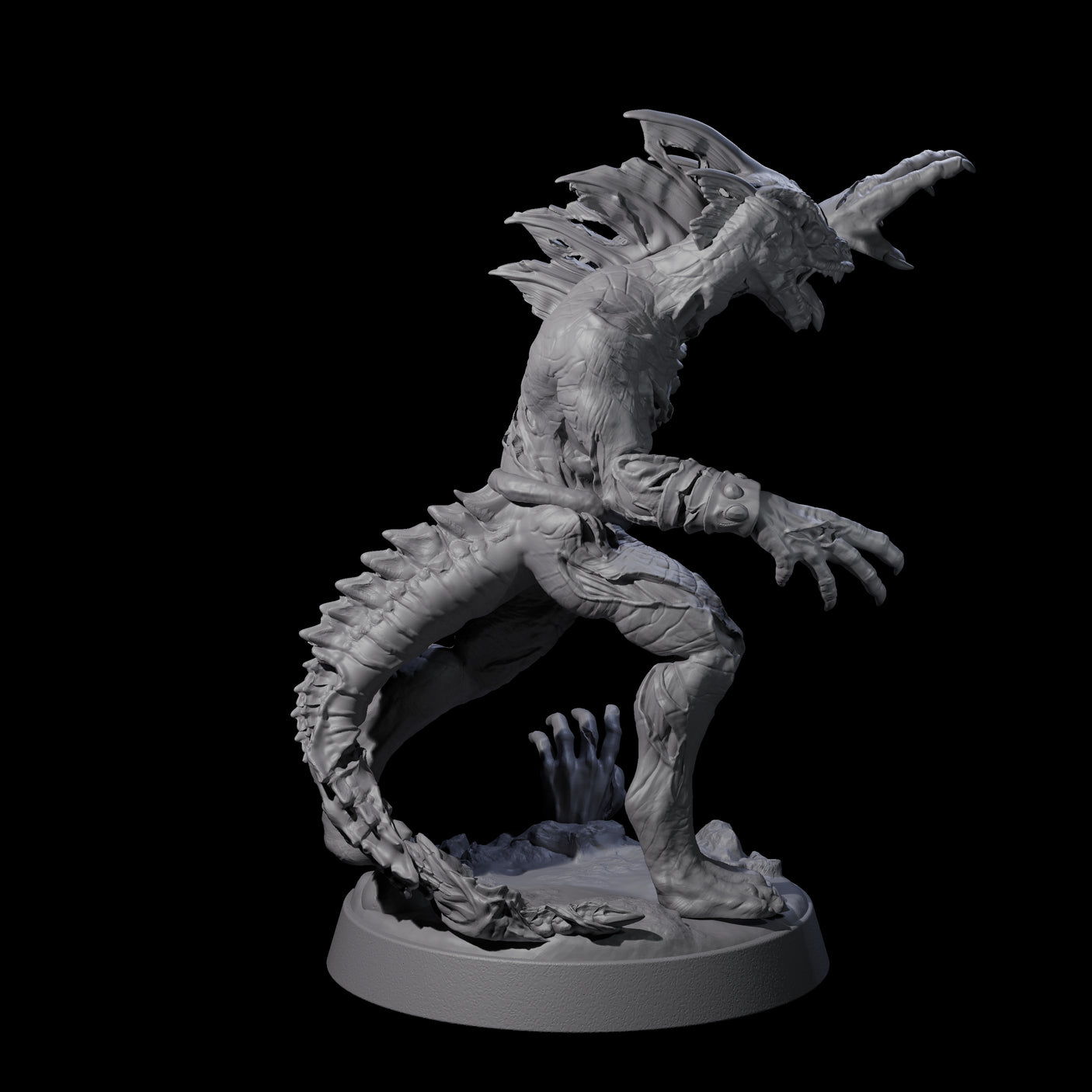 Slimy Lizardfolk Zombie A Miniature for Dungeons and Dragons, Pathfinder or other TTRPGs