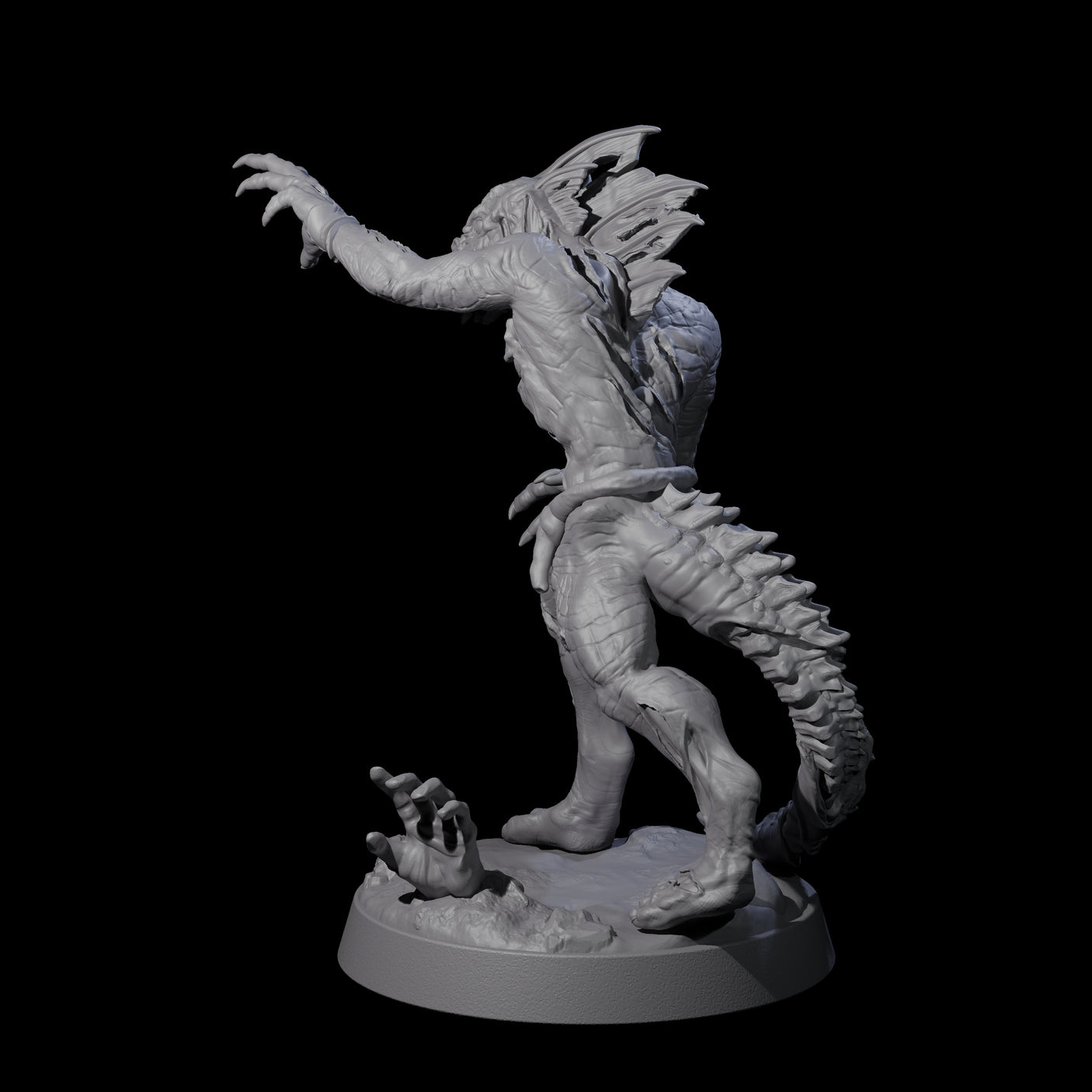 Slimy Lizardfolk Zombie A Miniature for Dungeons and Dragons, Pathfinder or other TTRPGs