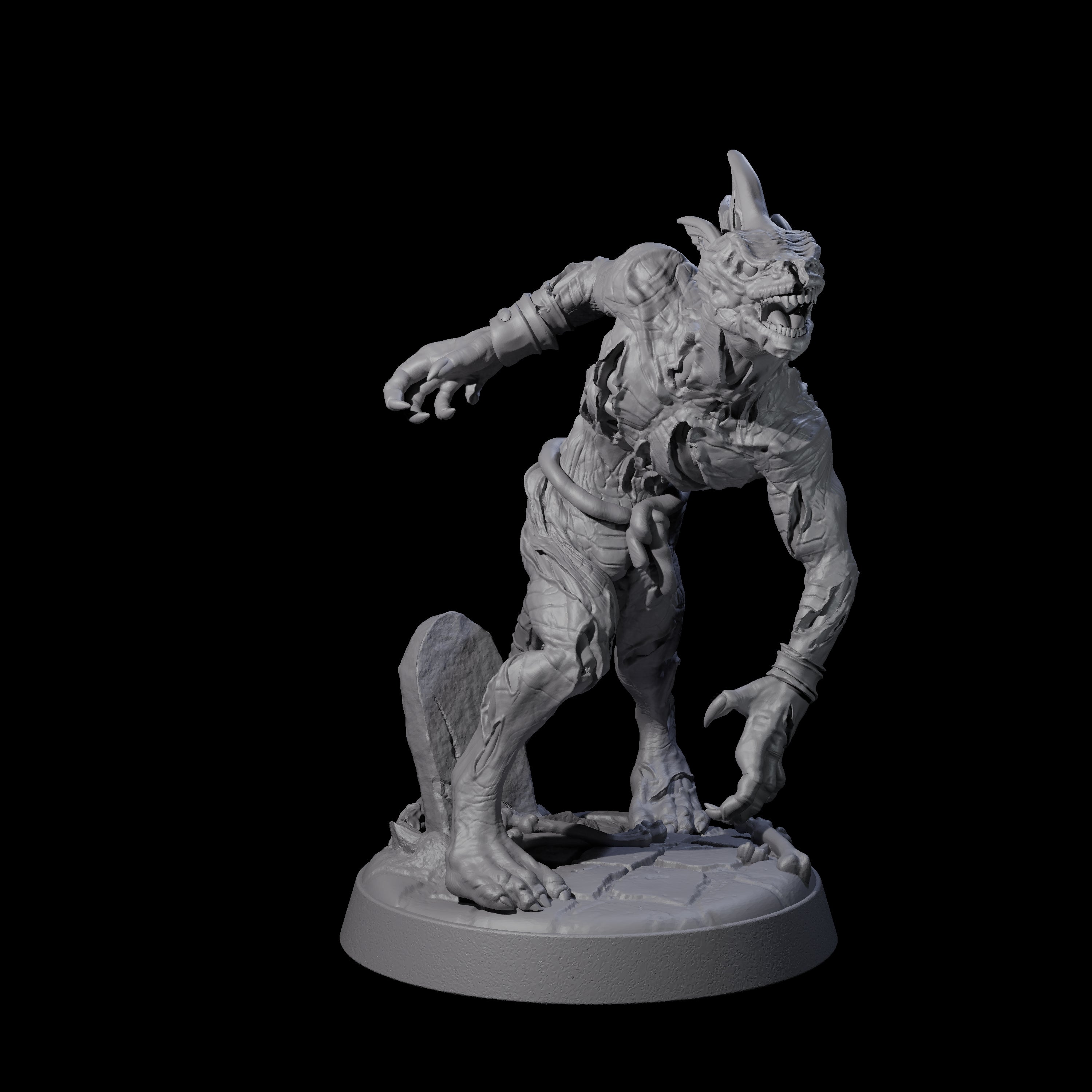 Slimy Lizardfolk Zombie B Miniature for Dungeons and Dragons, Pathfinder or other TTRPGs