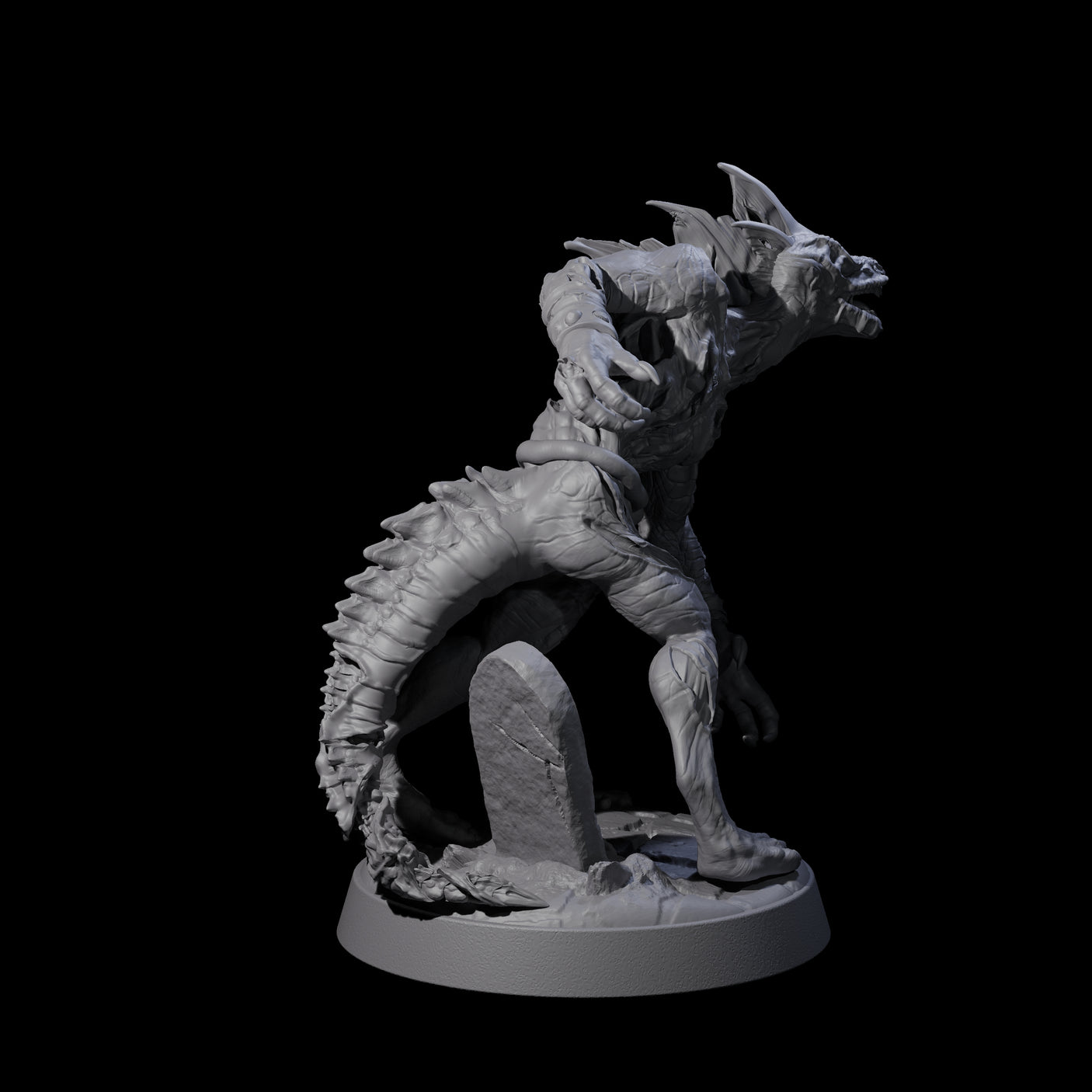 Slimy Lizardfolk Zombie B Miniature for Dungeons and Dragons, Pathfinder or other TTRPGs