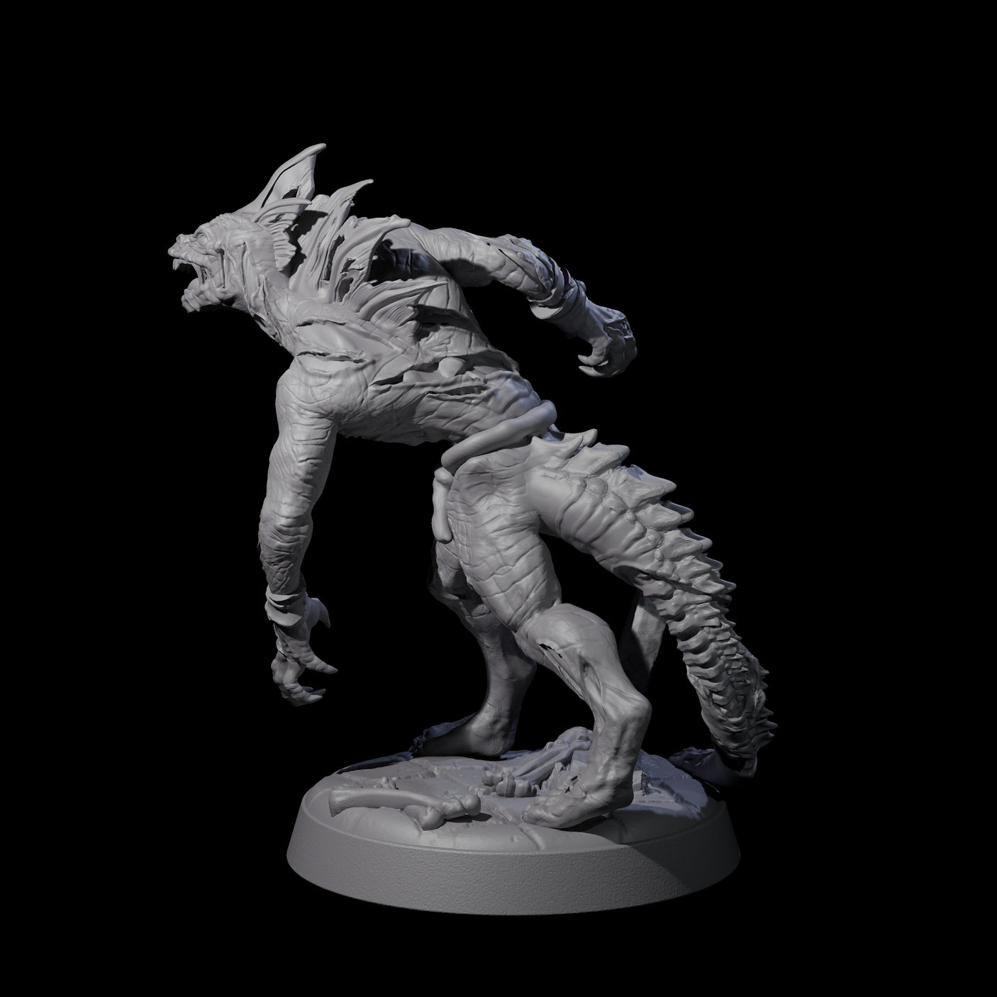 Slimy Lizardfolk Zombie B Miniature for Dungeons and Dragons, Pathfinder or other TTRPGs
