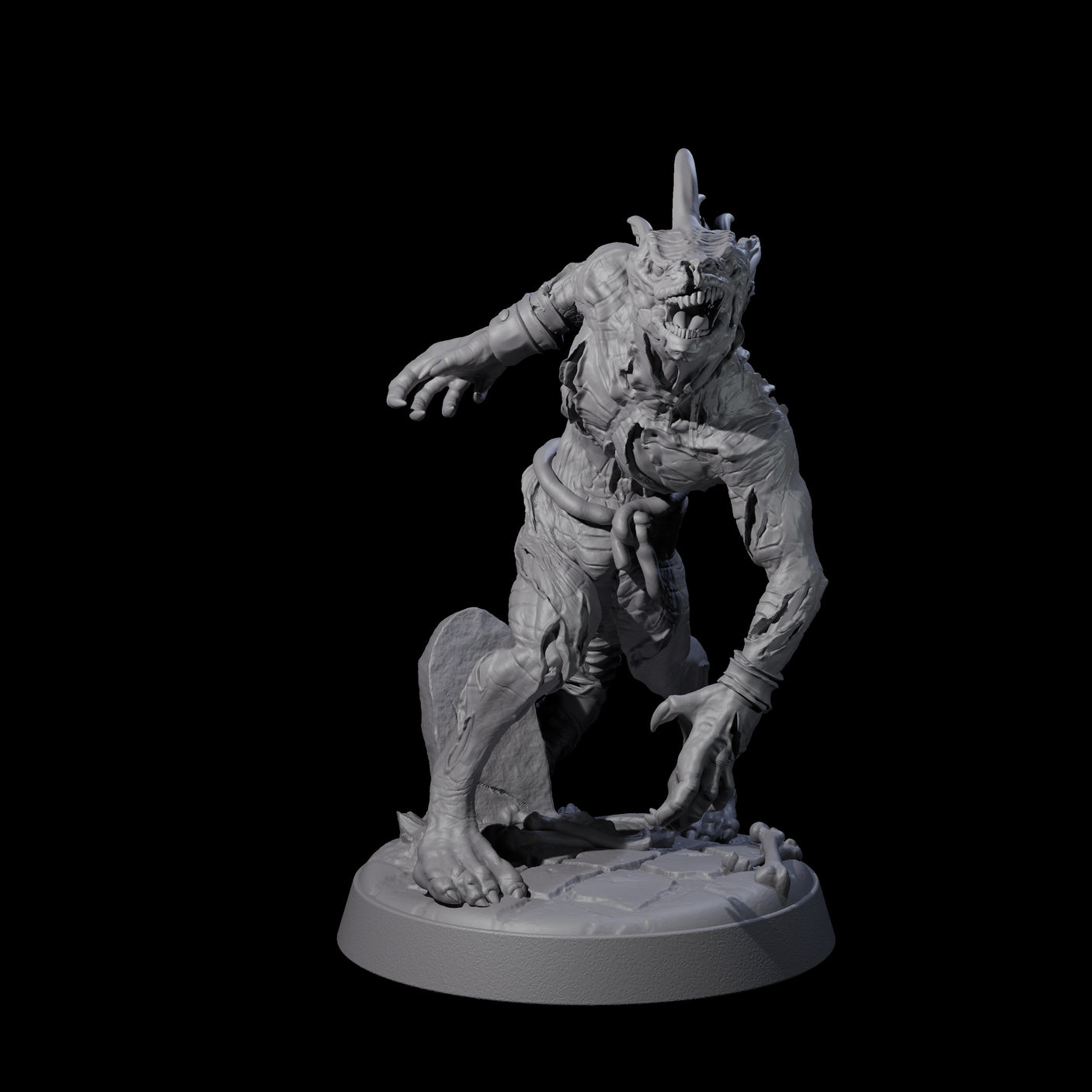 Slimy Lizardfolk Zombie B Miniature for Dungeons and Dragons, Pathfinder or other TTRPGs