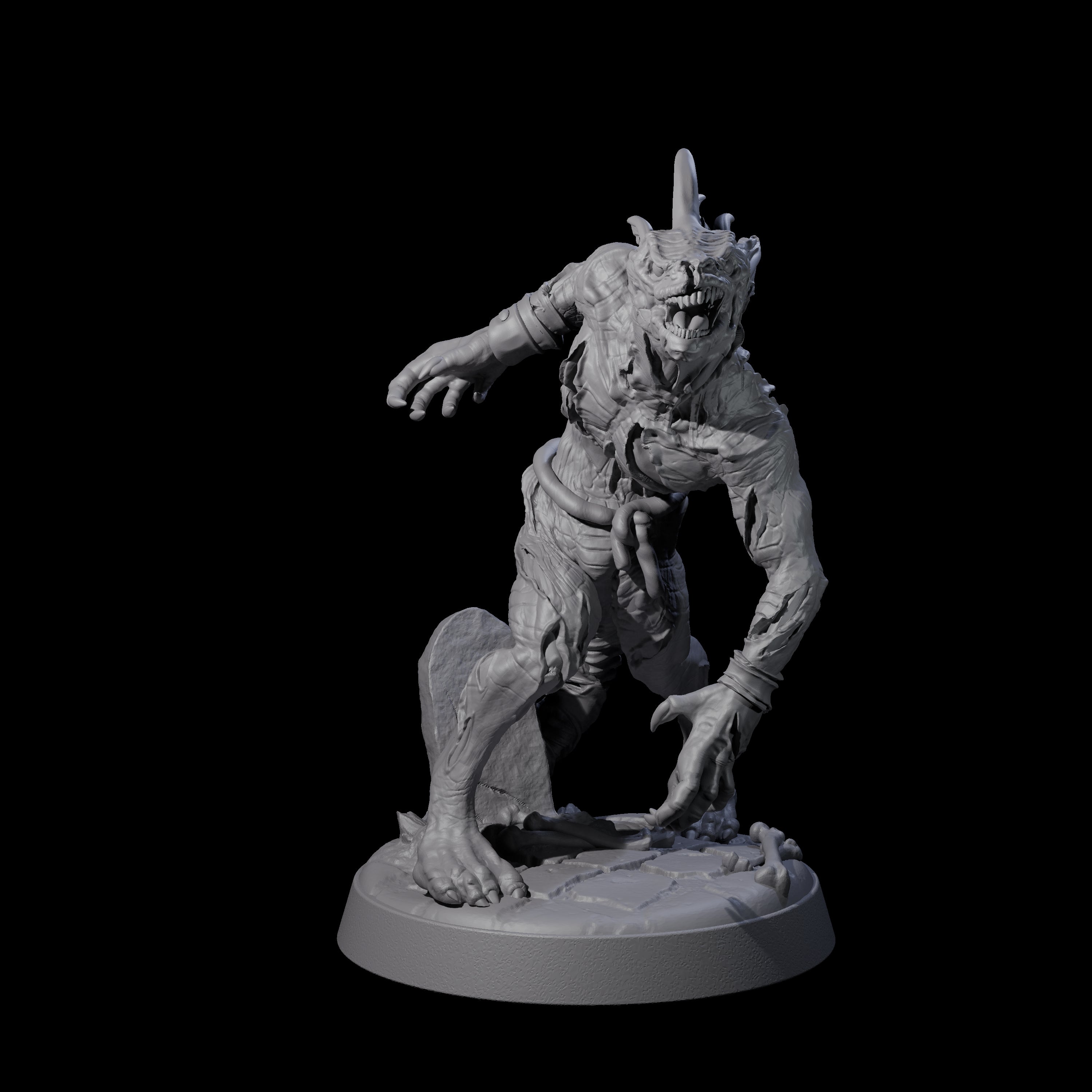 Slimy Lizardfolk Zombie B Miniature for Dungeons and Dragons, Pathfinder or other TTRPGs