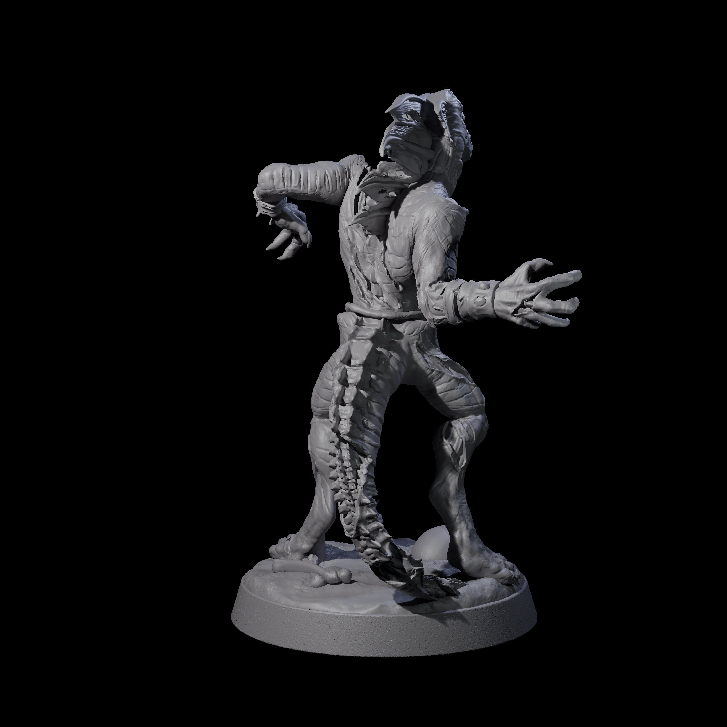 Slimy Lizardfolk Zombie E Miniature for Dungeons and Dragons, Pathfinder or other TTRPGs