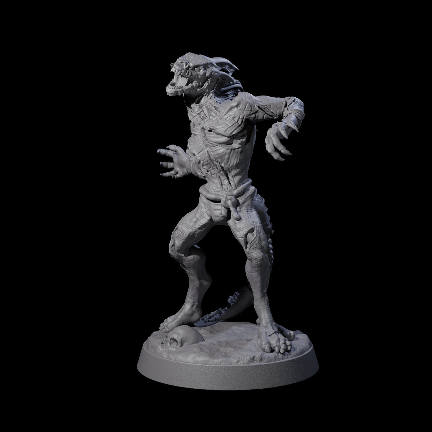 Slimy Lizardfolk Zombie E Miniature for Dungeons and Dragons, Pathfinder or other TTRPGs