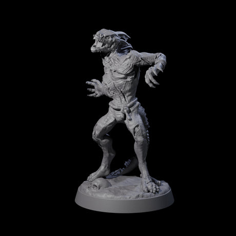 Slimy Lizardfolk Zombie E Miniature for Dungeons and Dragons, Pathfinder or other TTRPGs
