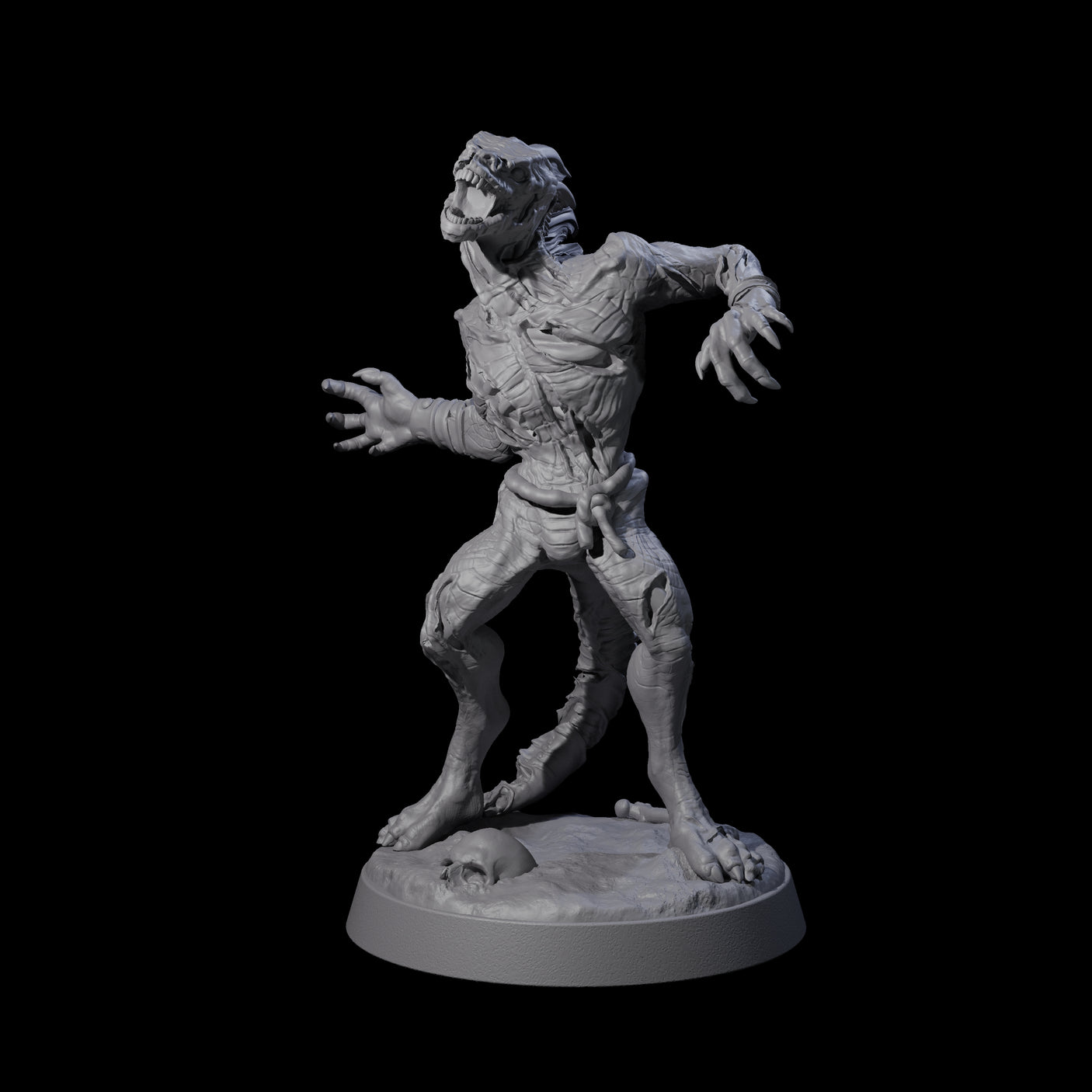 Slimy Lizardfolk Zombie E Miniature for Dungeons and Dragons, Pathfinder or other TTRPGs