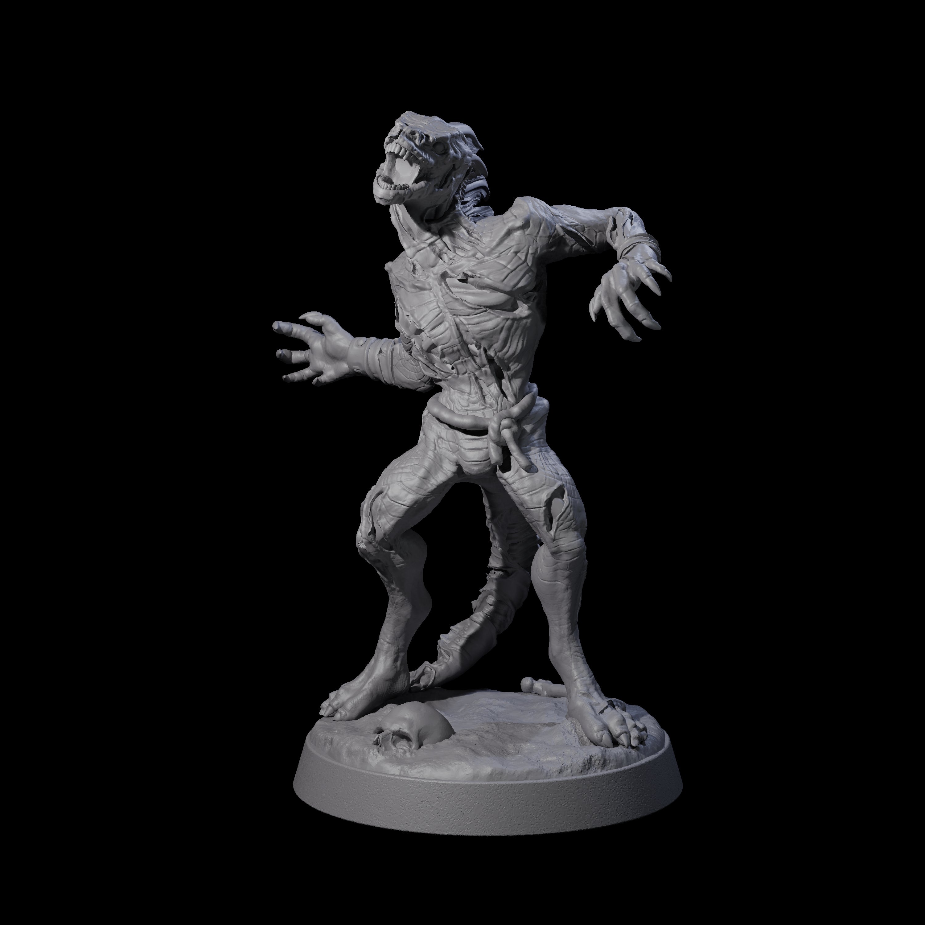 Slimy Lizardfolk Zombie E Miniature for Dungeons and Dragons, Pathfinder or other TTRPGs
