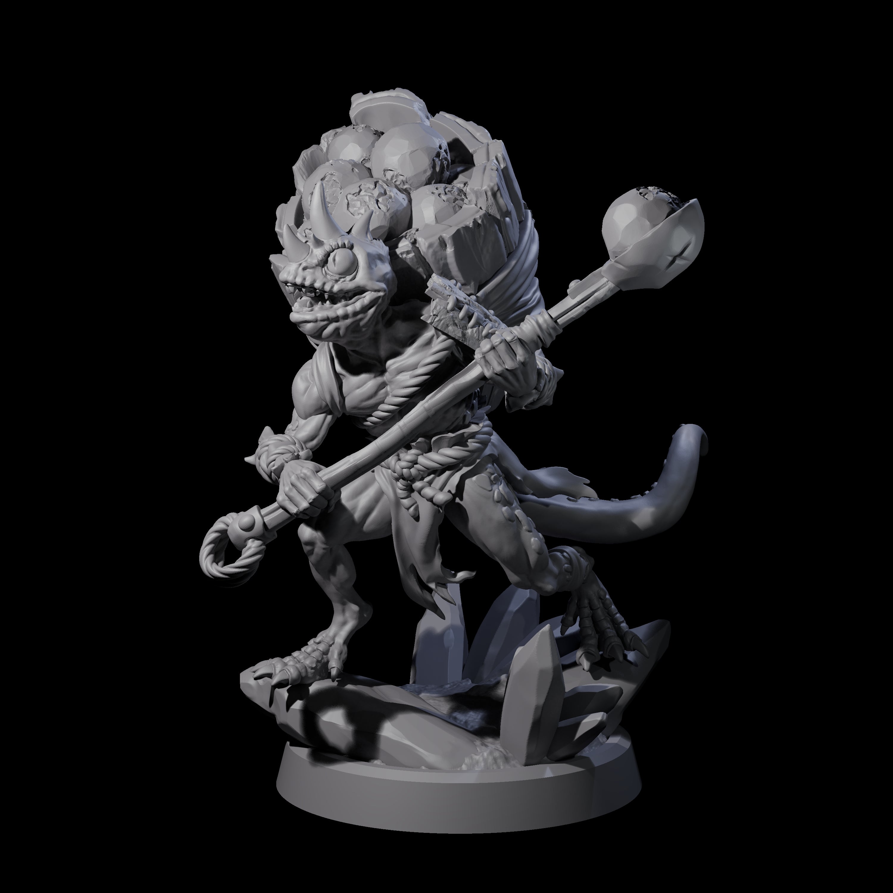 Slimy Troglodyte Cultist A Miniature for Dungeons and Dragons, Pathfinder or other TTRPGs