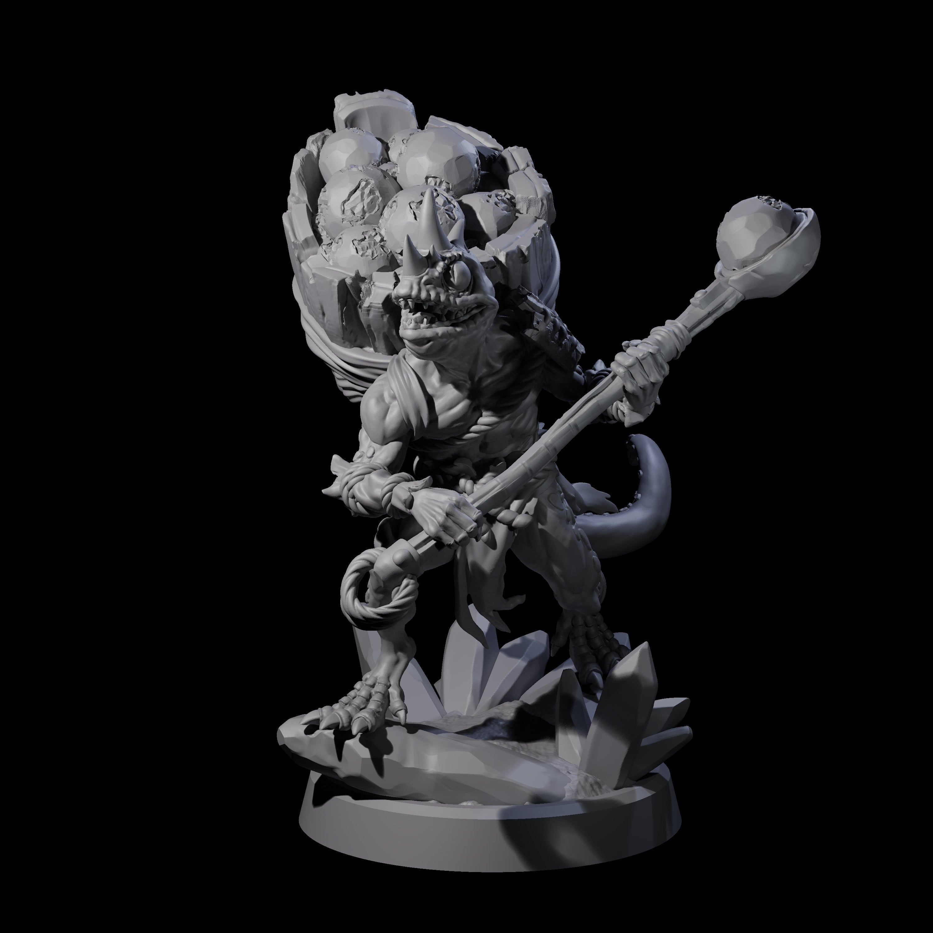 Slimy Troglodyte Cultist A Miniature for Dungeons and Dragons, Pathfinder or other TTRPGs