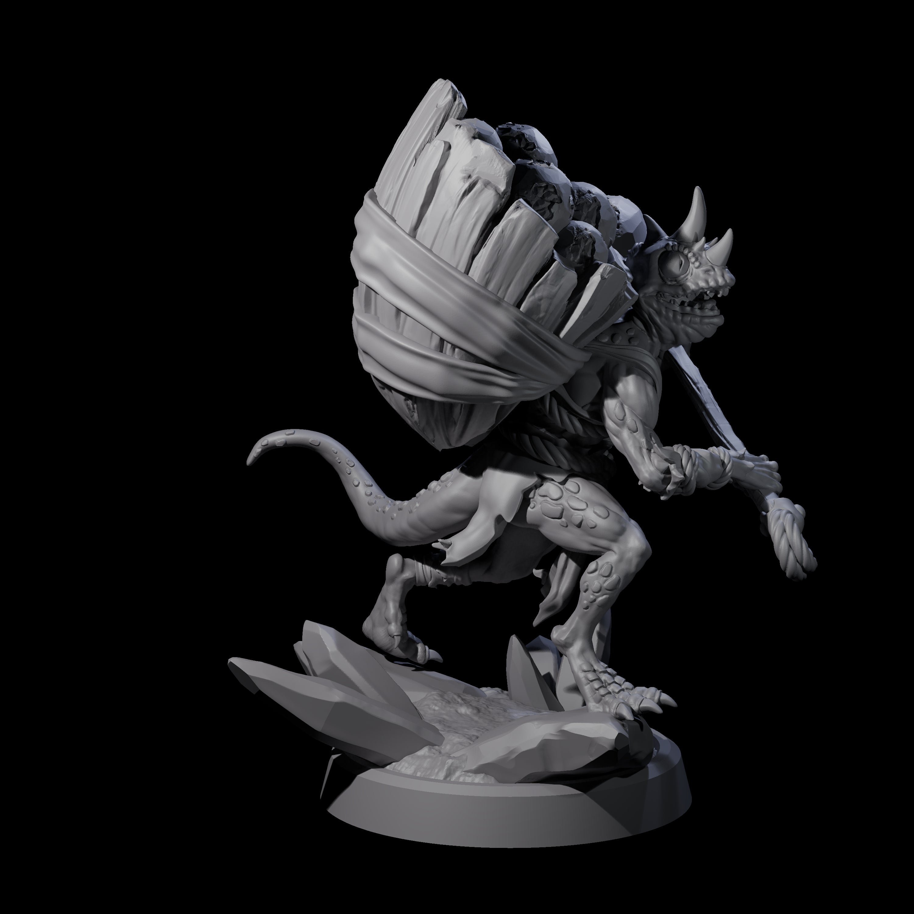 Slimy Troglodyte Cultist A Miniature for Dungeons and Dragons, Pathfinder or other TTRPGs