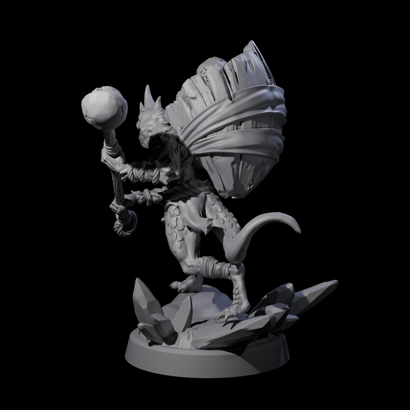 Slimy Troglodyte Cultist A Miniature for Dungeons and Dragons, Pathfinder or other TTRPGs