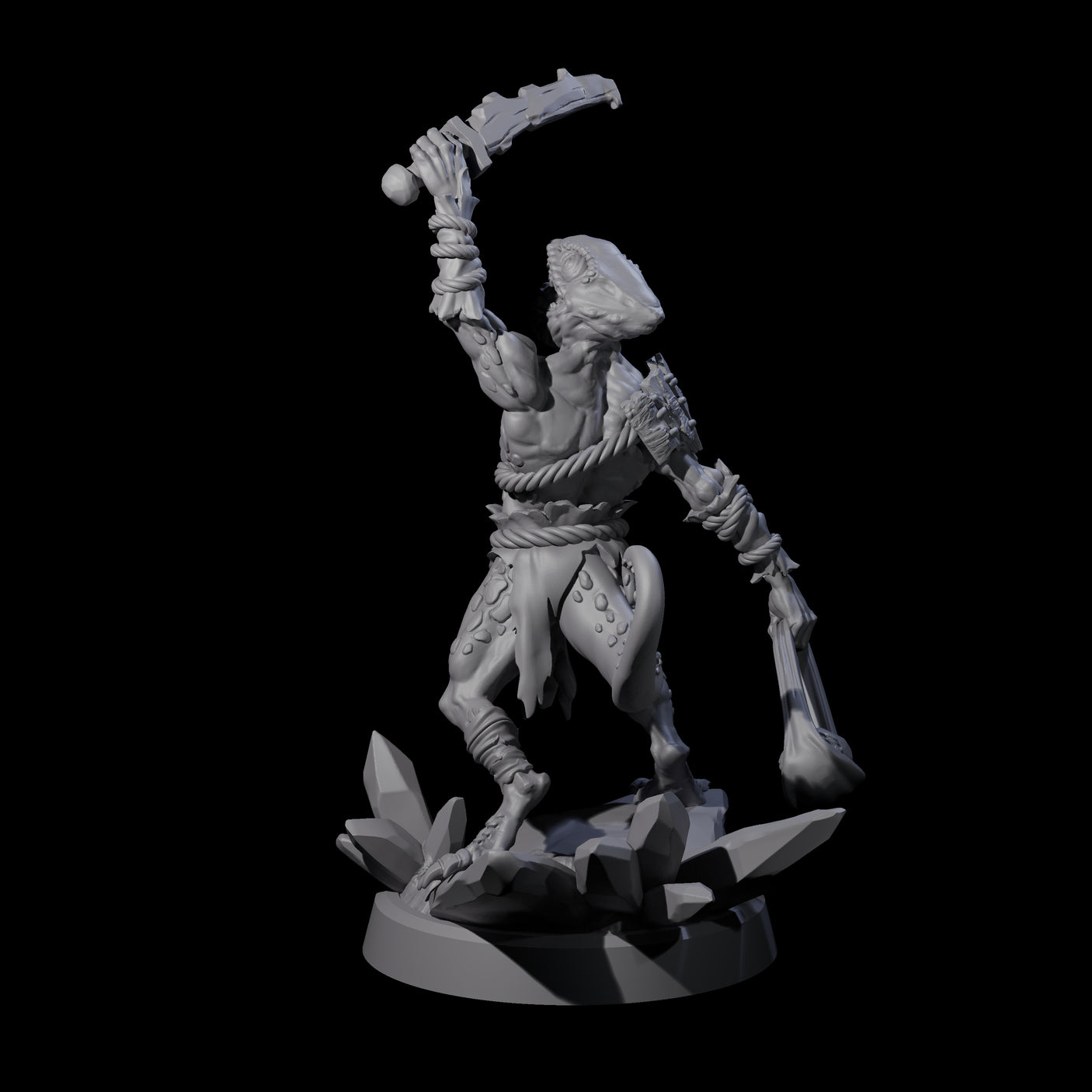 Slimy Troglodyte Cultist B Miniature for Dungeons and Dragons, Pathfinder or other TTRPGs