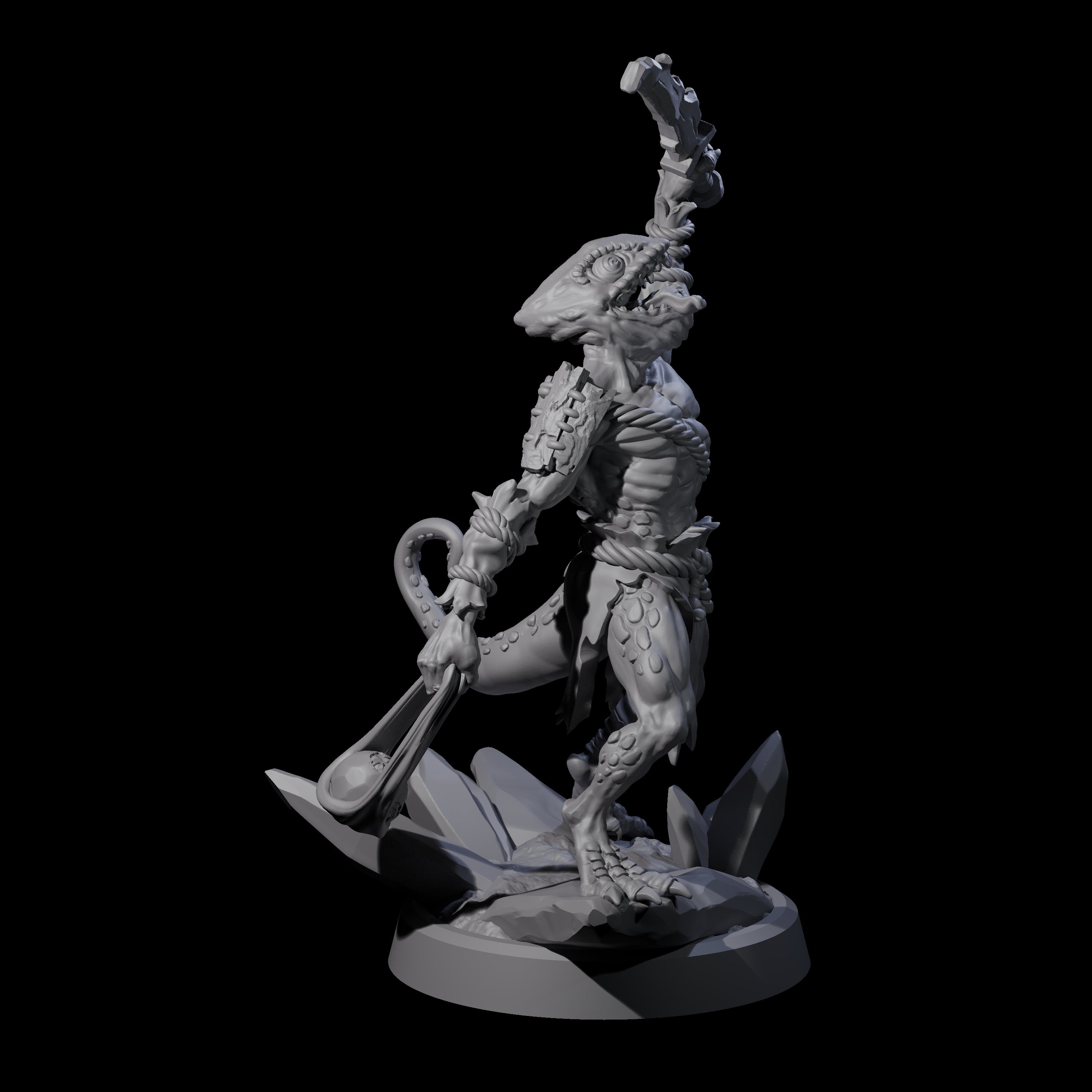 Slimy Troglodyte Cultist B Miniature for Dungeons and Dragons, Pathfinder or other TTRPGs