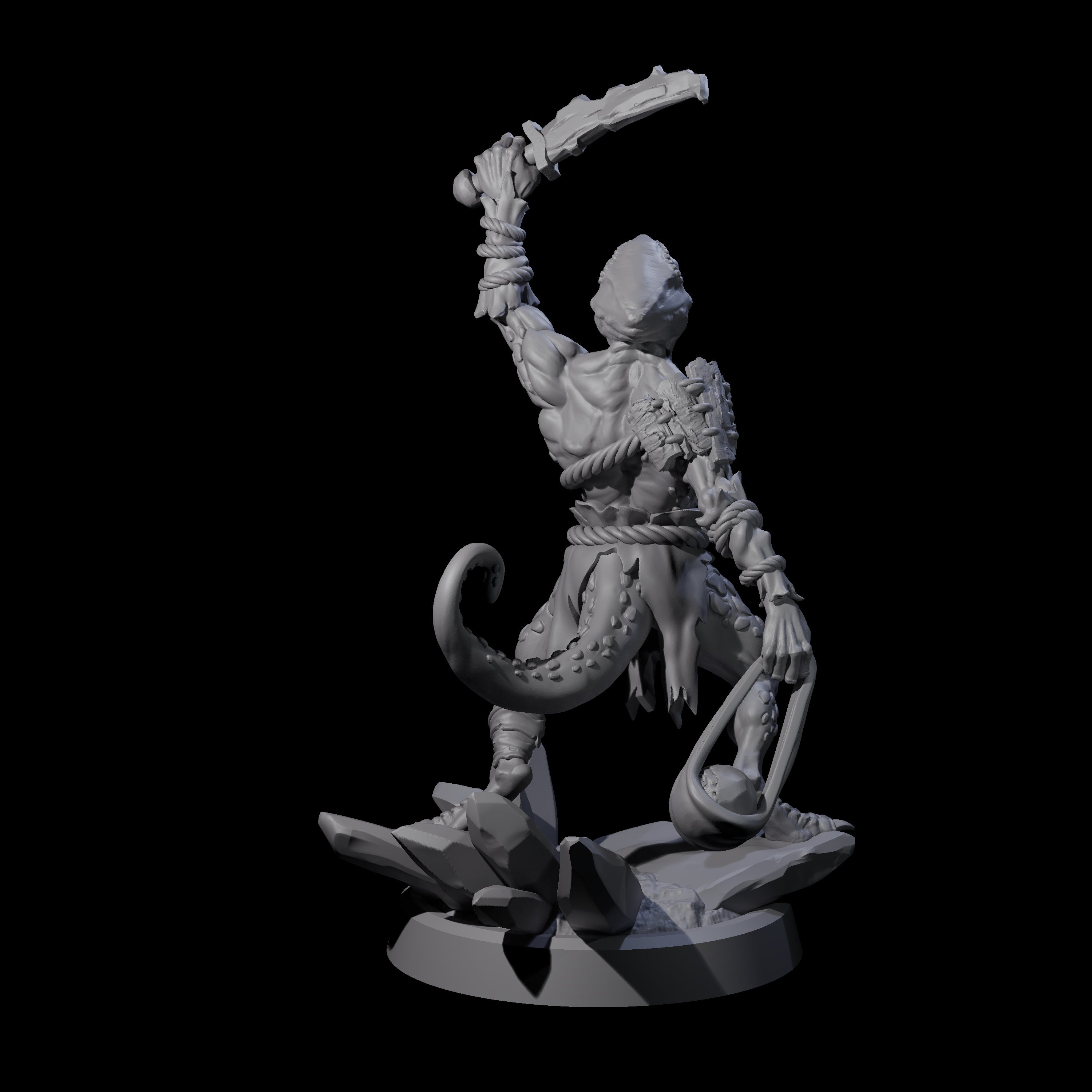 Slimy Troglodyte Cultist B Miniature for Dungeons and Dragons, Pathfinder or other TTRPGs
