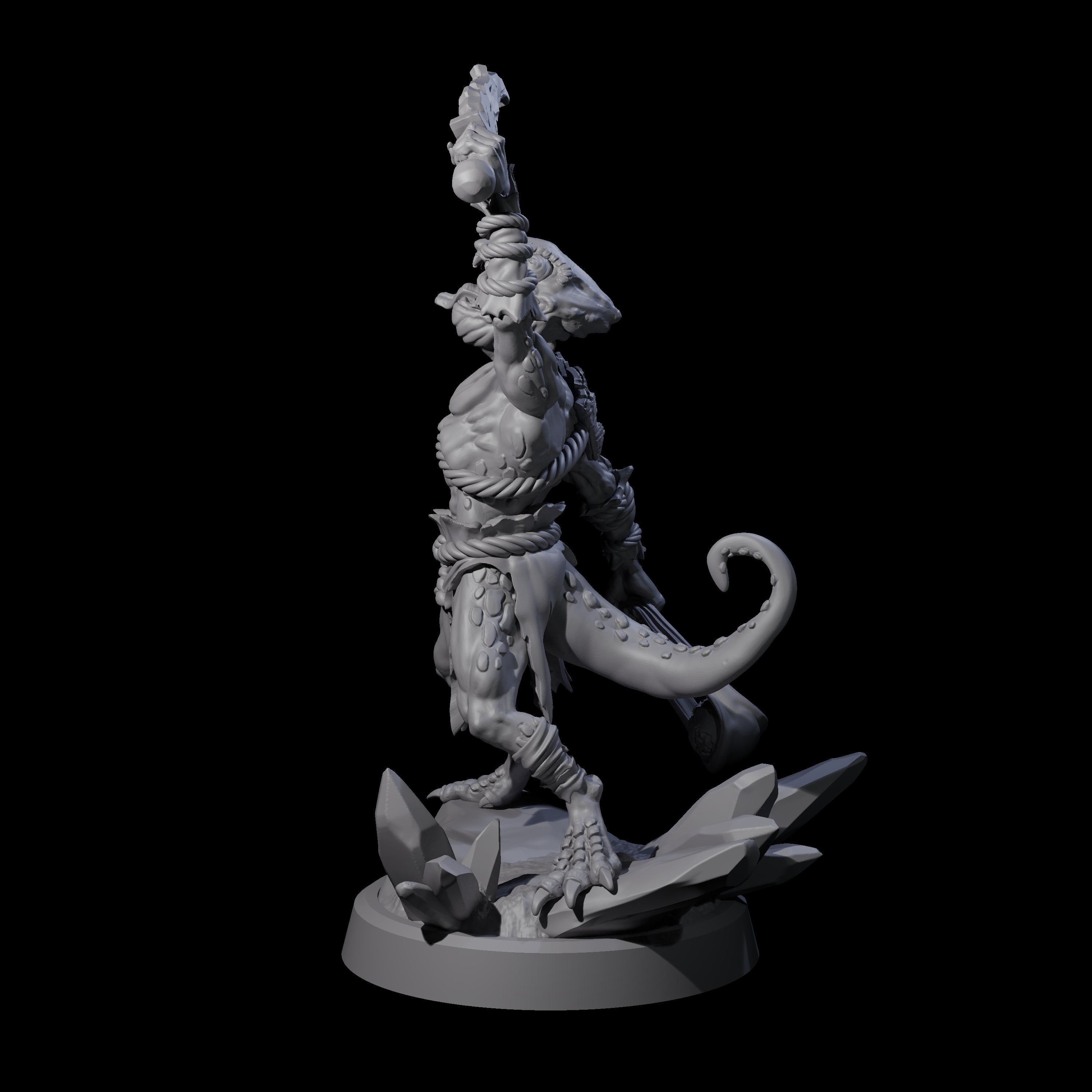 Slimy Troglodyte Cultist B Miniature for Dungeons and Dragons, Pathfinder or other TTRPGs
