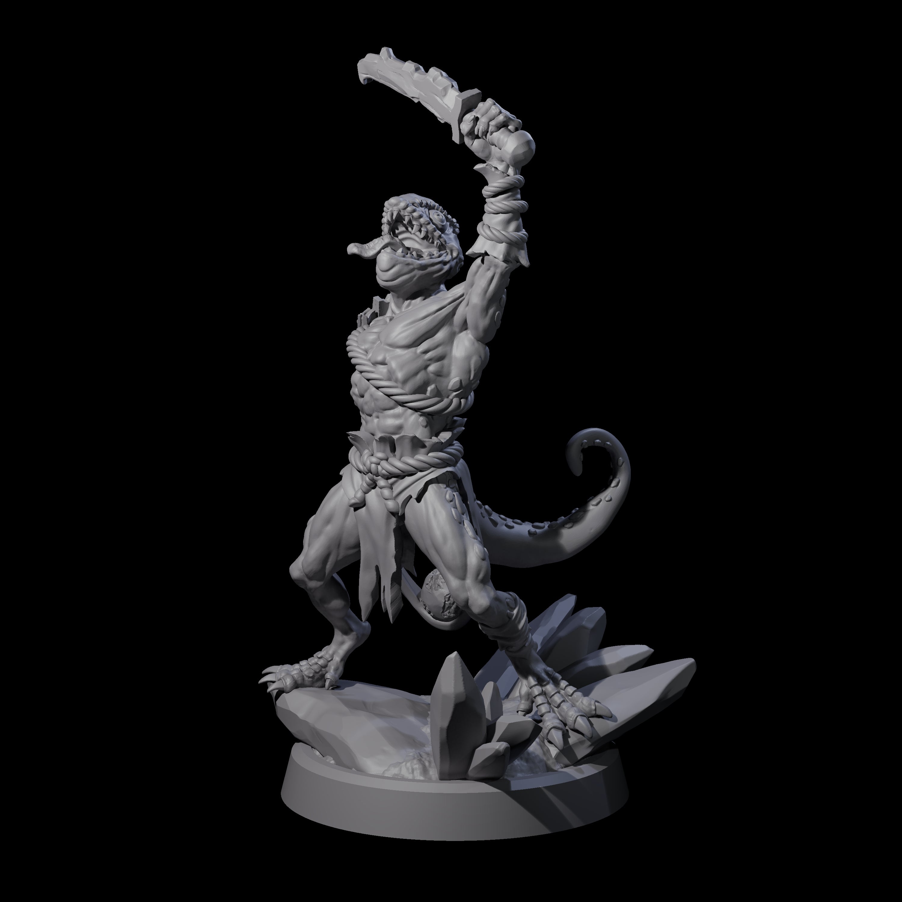Slimy Troglodyte Cultist B Miniature for Dungeons and Dragons, Pathfinder or other TTRPGs