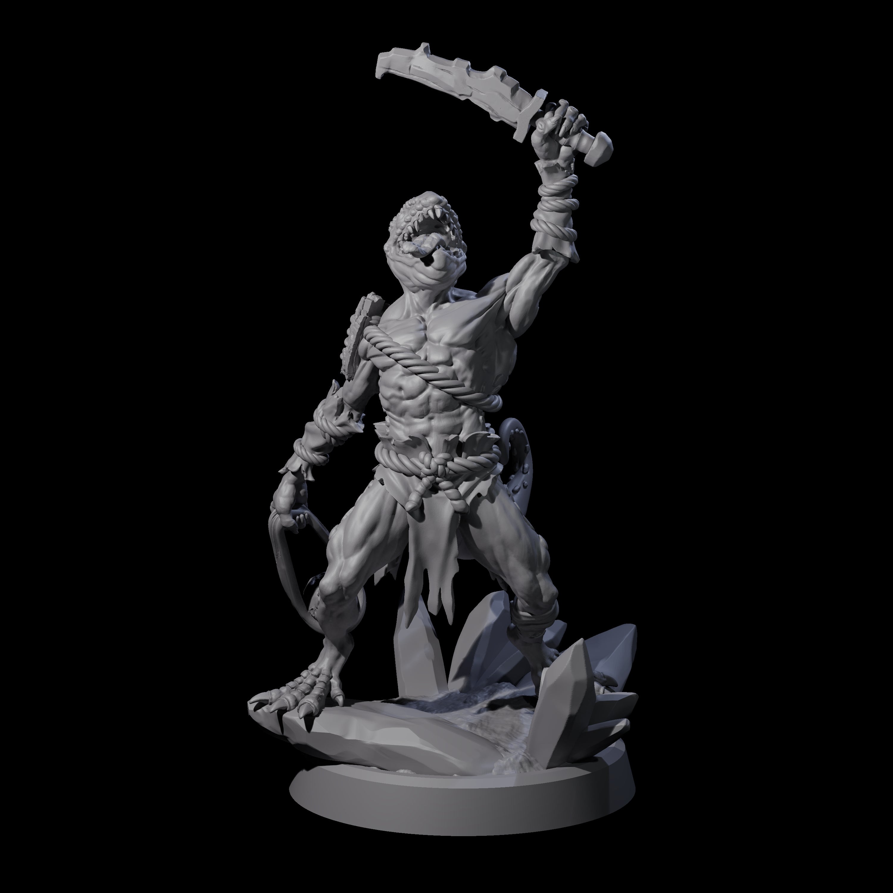 Slimy Troglodyte Cultist B Miniature for Dungeons and Dragons, Pathfinder or other TTRPGs
