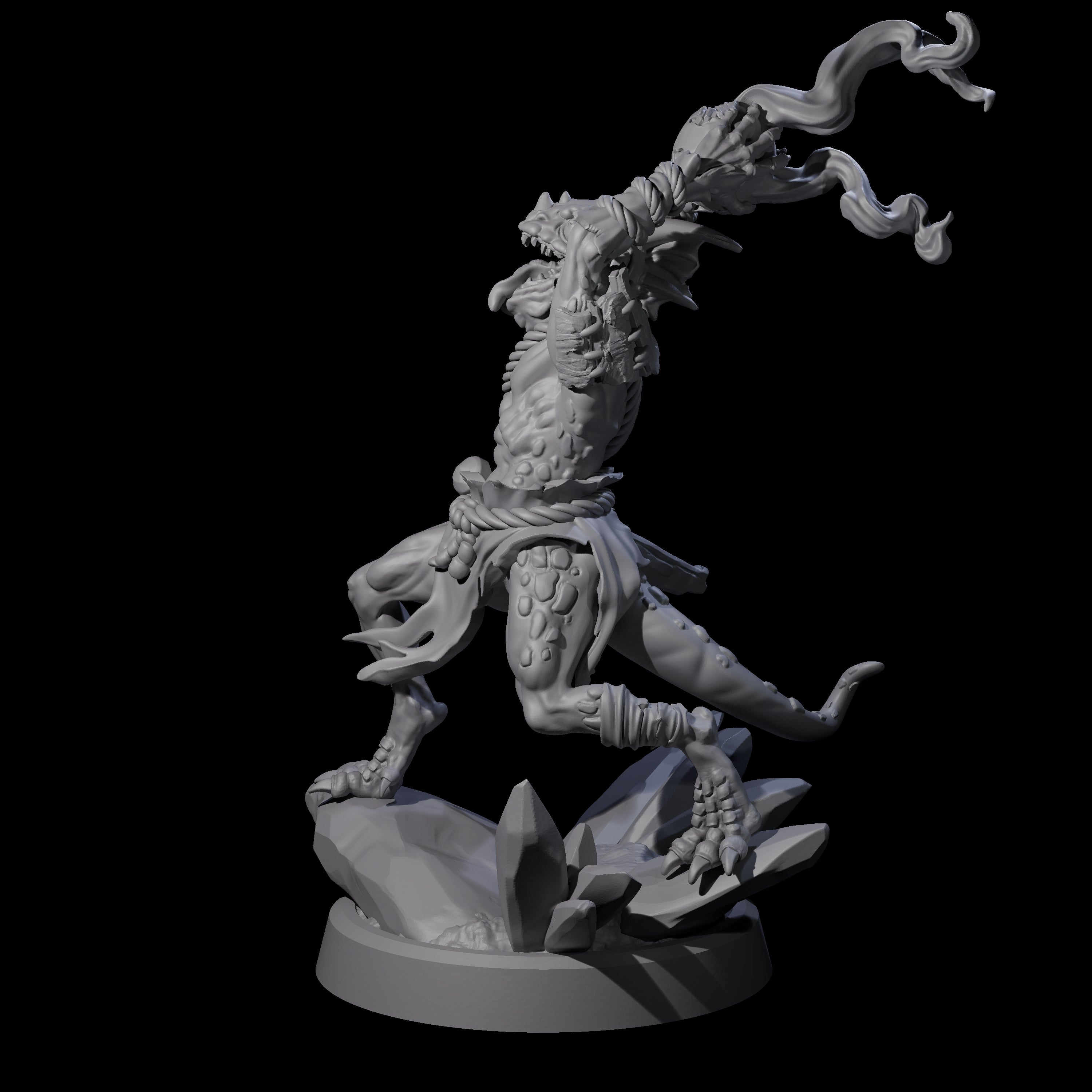 Slimy Troglodyte Cultist C Miniature for Dungeons and Dragons, Pathfinder or other TTRPGs