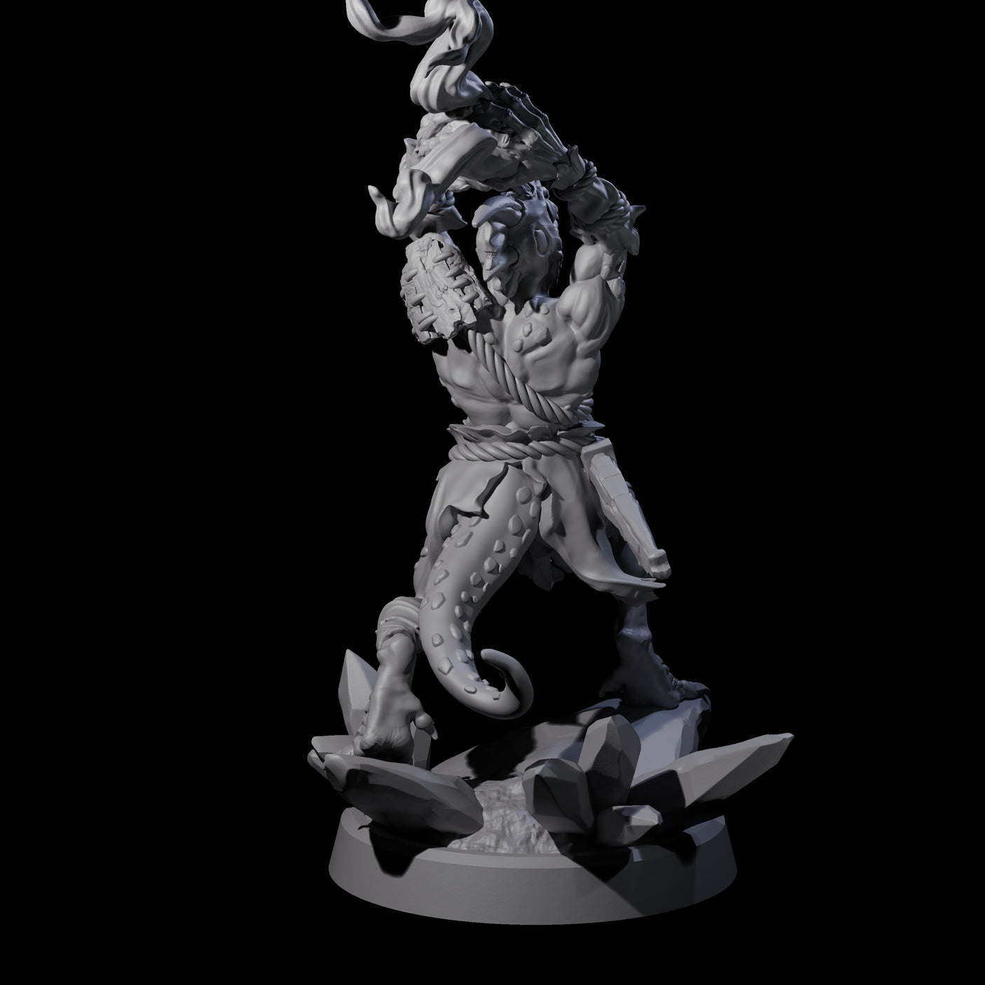 Slimy Troglodyte Cultist C Miniature for Dungeons and Dragons, Pathfinder or other TTRPGs