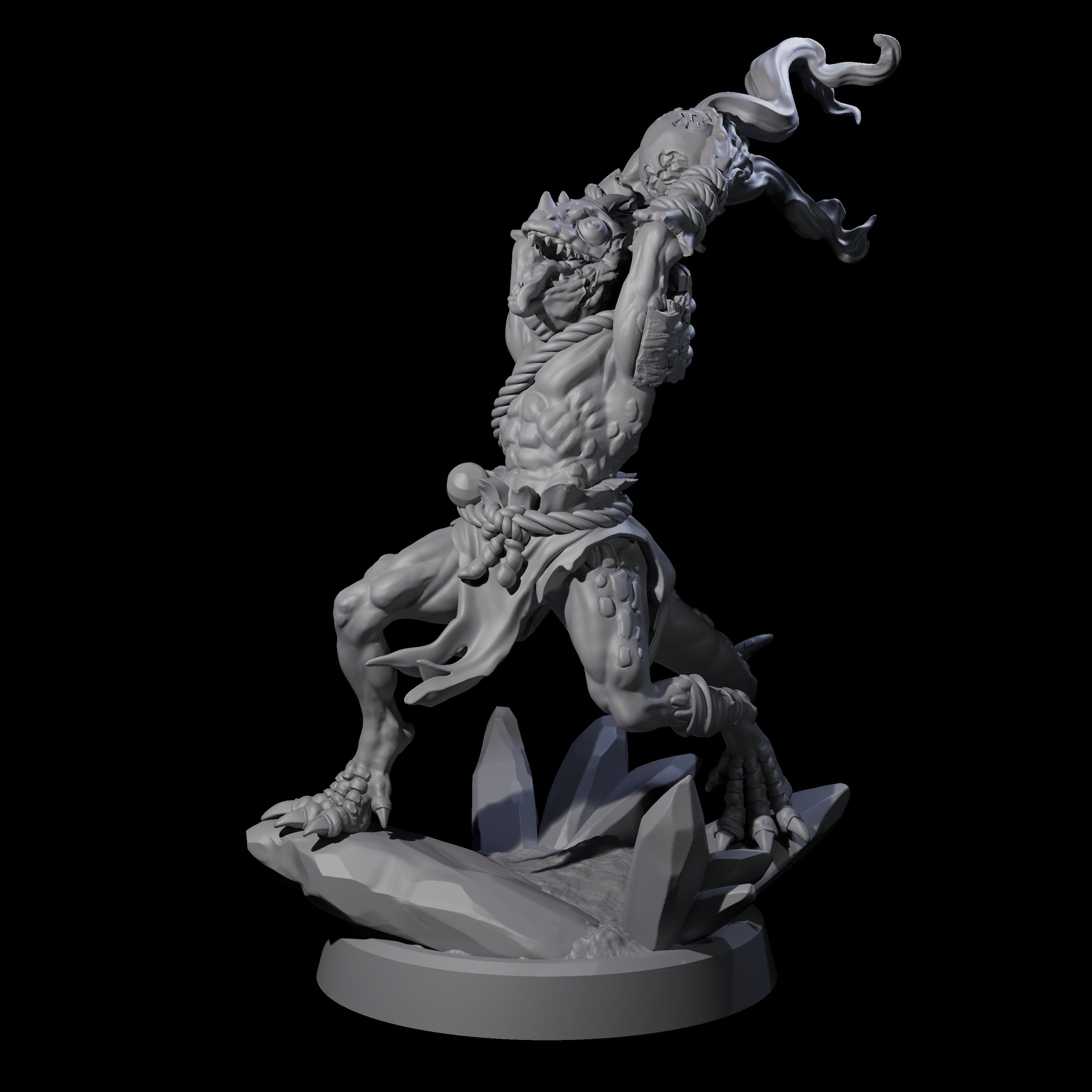 Slimy Troglodyte Cultist C Miniature for Dungeons and Dragons, Pathfinder or other TTRPGs