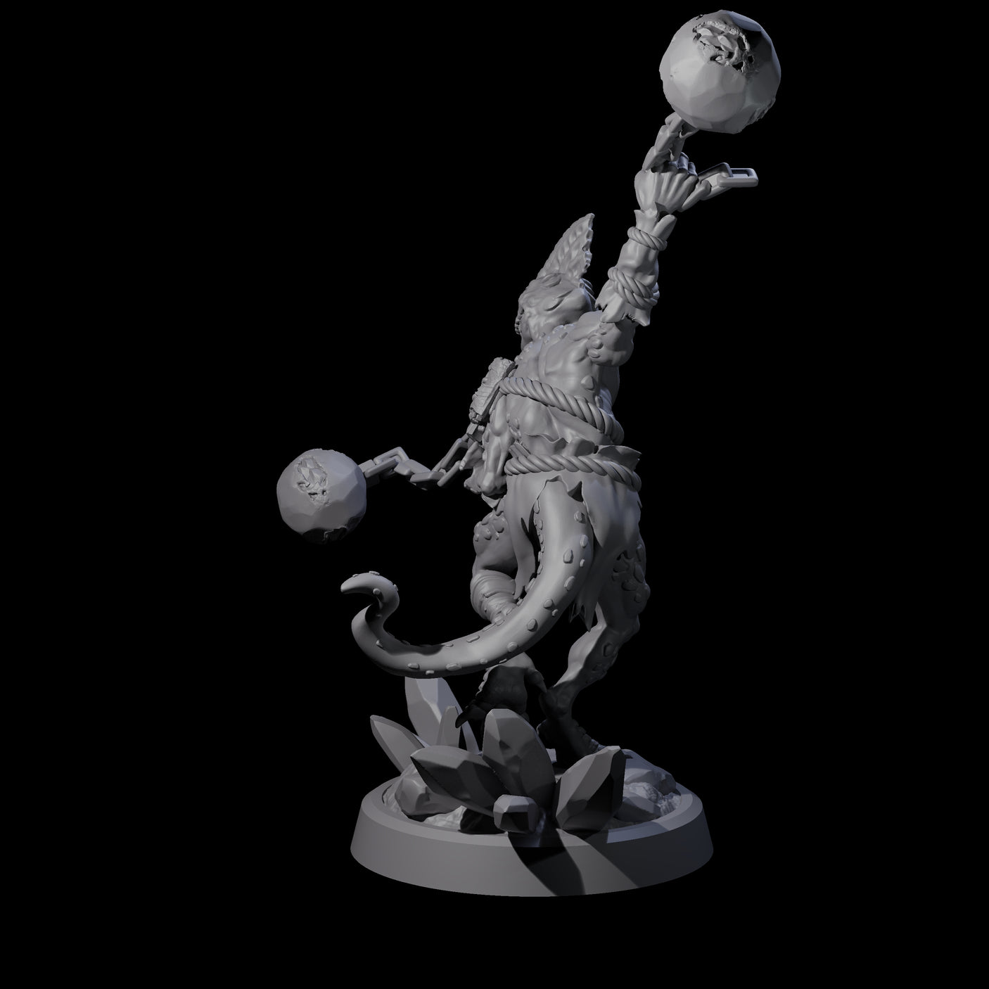 Slimy Troglodyte Cultist D Miniature for Dungeons and Dragons, Pathfinder or other TTRPGs