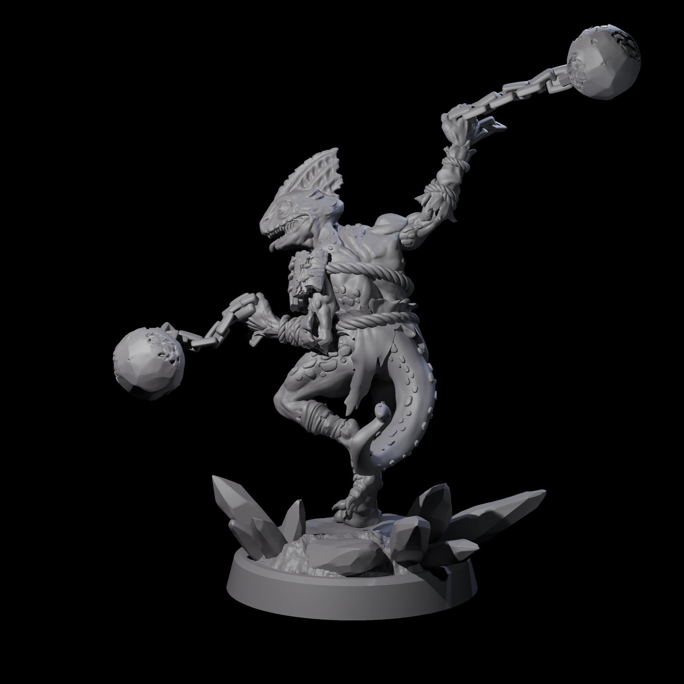 Slimy Troglodyte Cultist D Miniature for Dungeons and Dragons, Pathfinder or other TTRPGs