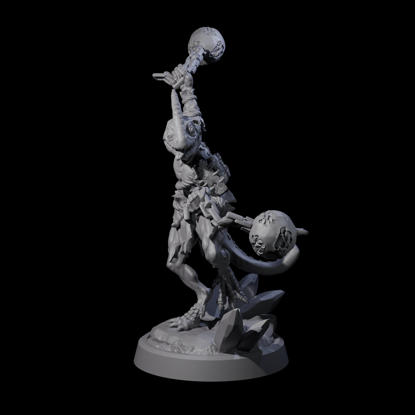 Slimy Troglodyte Cultist D Miniature for Dungeons and Dragons, Pathfinder or other TTRPGs