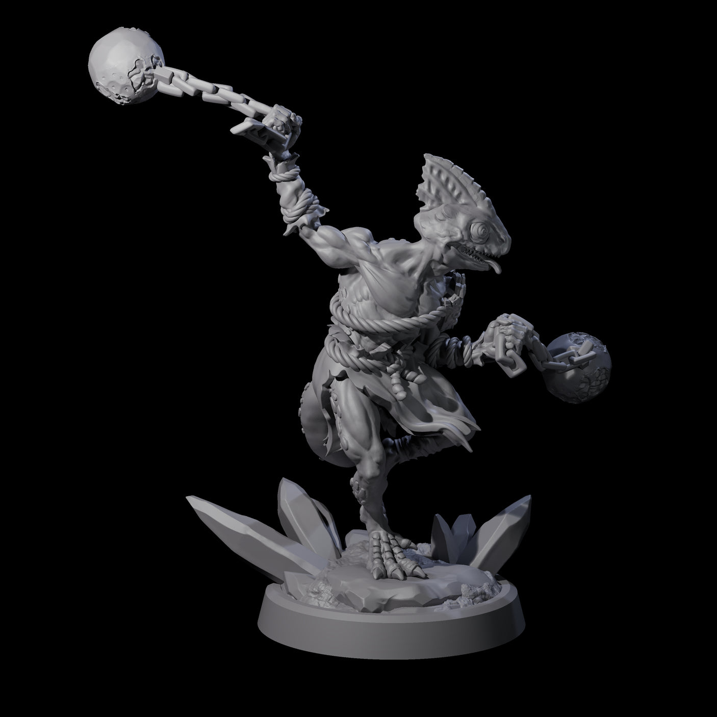 Slimy Troglodyte Cultist D Miniature for Dungeons and Dragons, Pathfinder or other TTRPGs