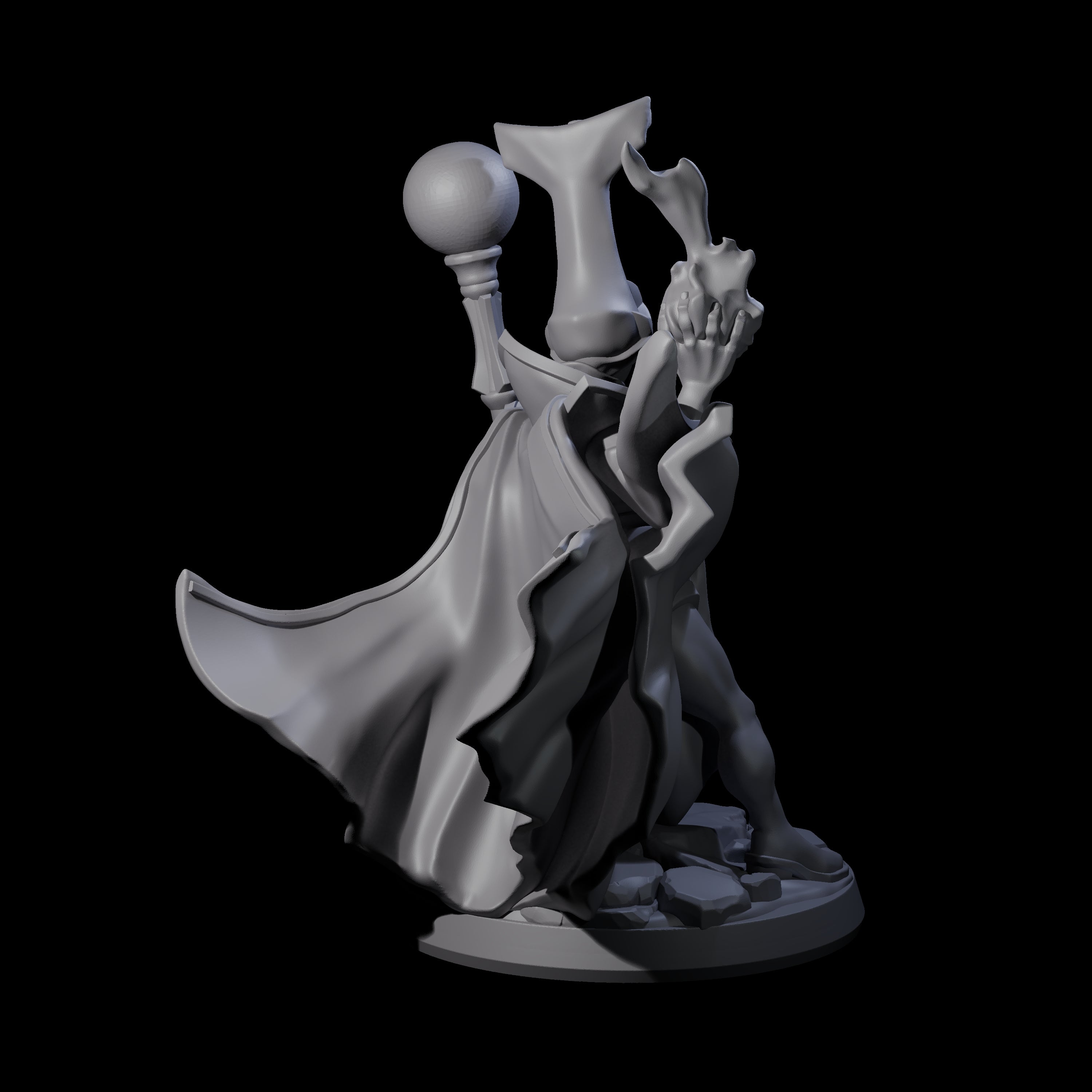 Slinging Mega Hat Wizard Miniature for Dungeons and Dragons, Pathfinder or other TTRPGs