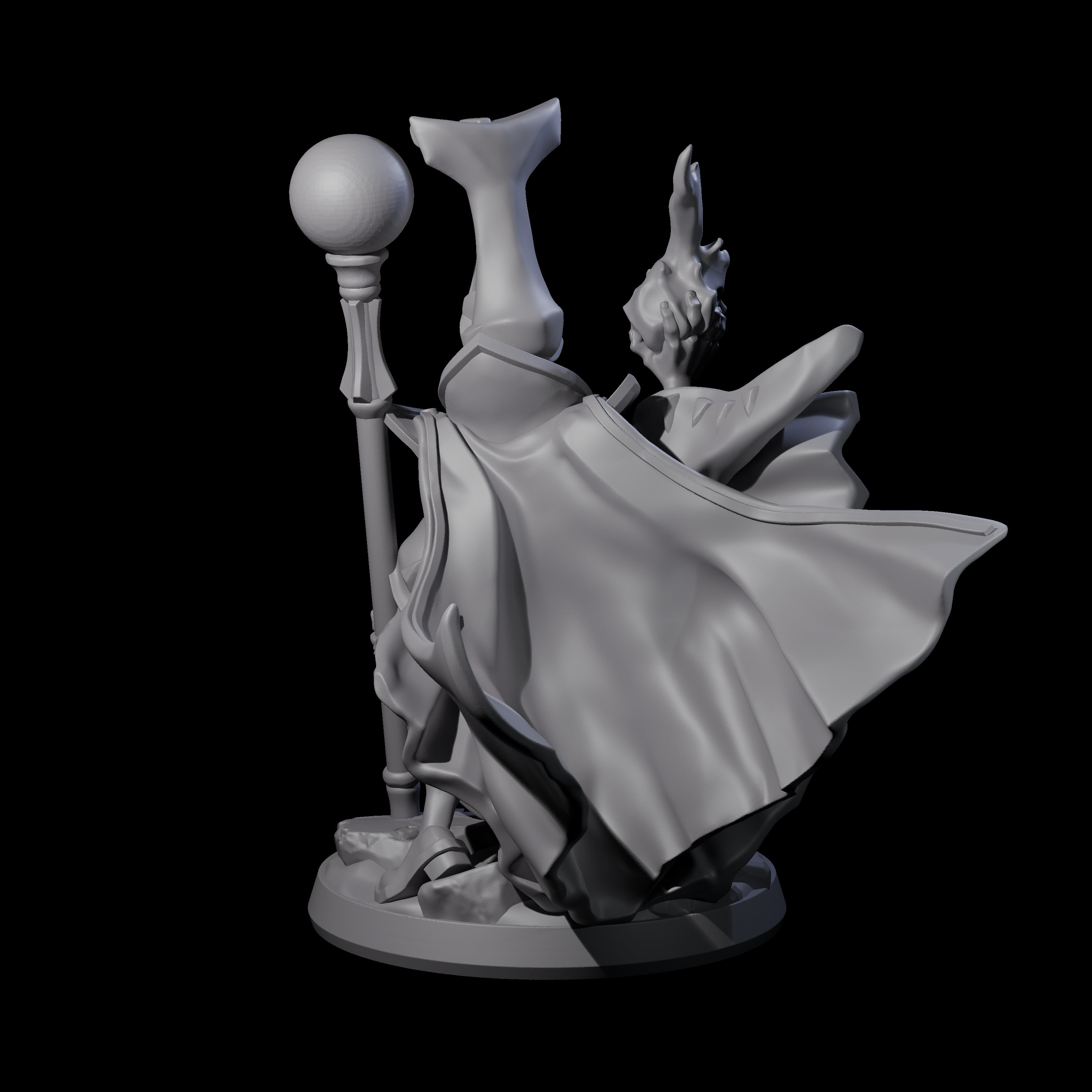 Slinging Mega Hat Wizard Miniature for Dungeons and Dragons, Pathfinder or other TTRPGs