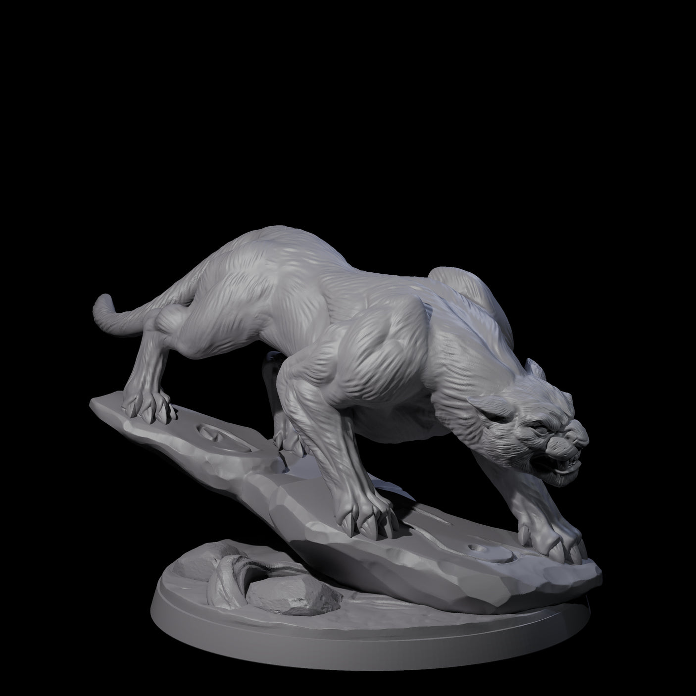 Slinking Panther A Miniature for Dungeons and Dragons, Pathfinder or other TTRPGs