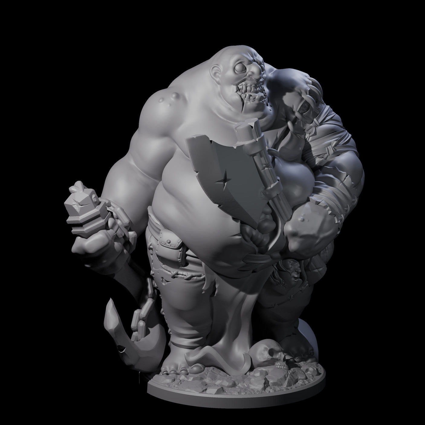 Slopping Zombie Butcher Miniature for Dungeons and Dragons, Pathfinder or other TTRPGs