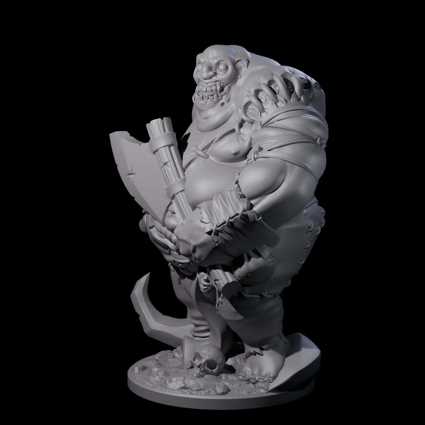 Slopping Zombie Butcher Miniature for Dungeons and Dragons, Pathfinder or other TTRPGs