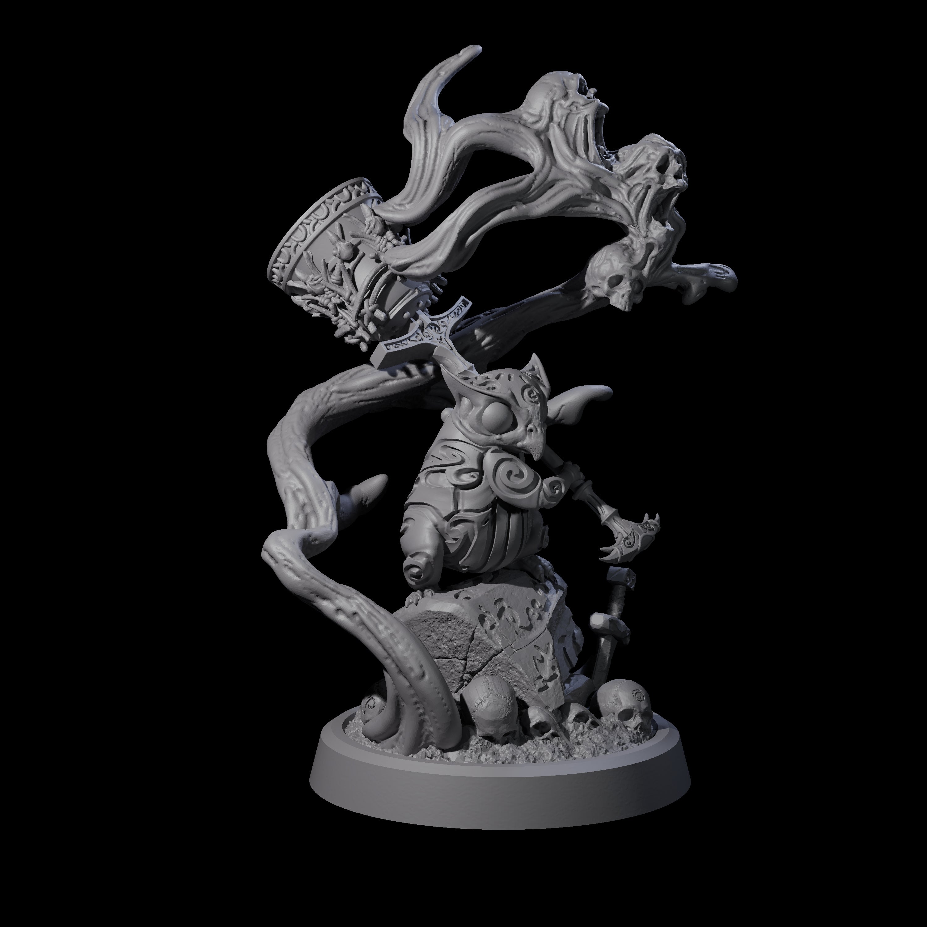 Small Owl-like Kenku Shaman B Miniature for Dungeons and Dragons, Pathfinder or other TTRPGs