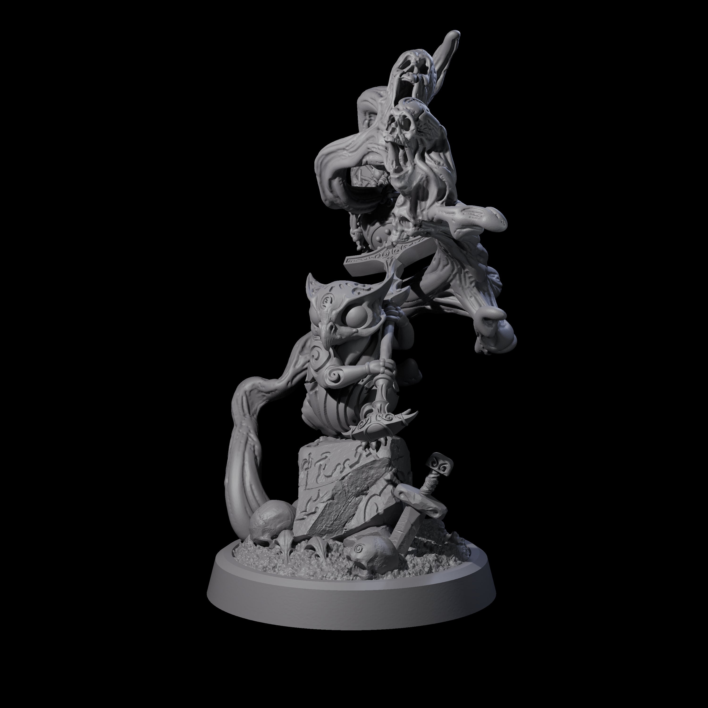 Small Owl-like Kenku Shaman B Miniature for Dungeons and Dragons, Pathfinder or other TTRPGs