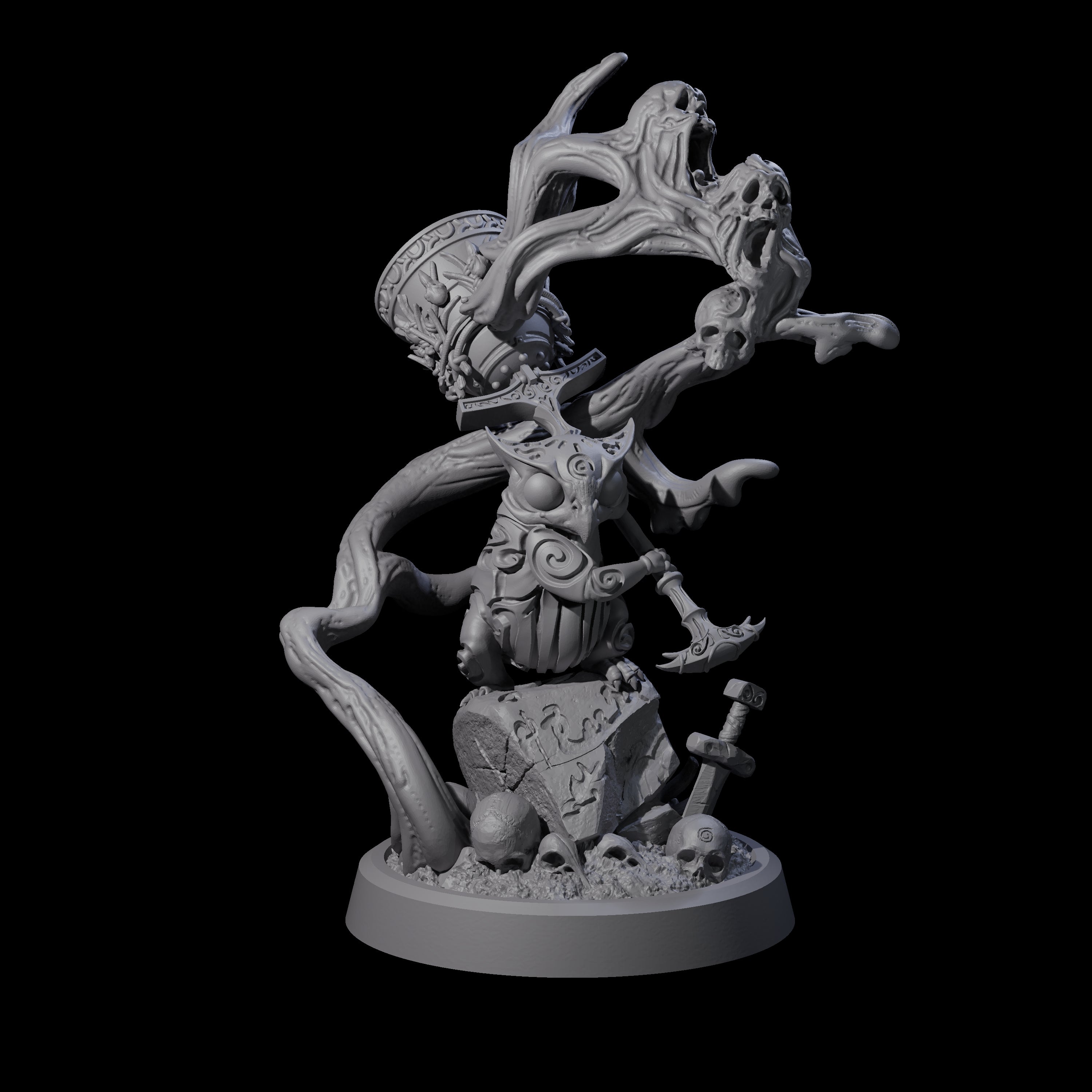 Small Owl-like Kenku Shaman B Miniature for Dungeons and Dragons, Pathfinder or other TTRPGs