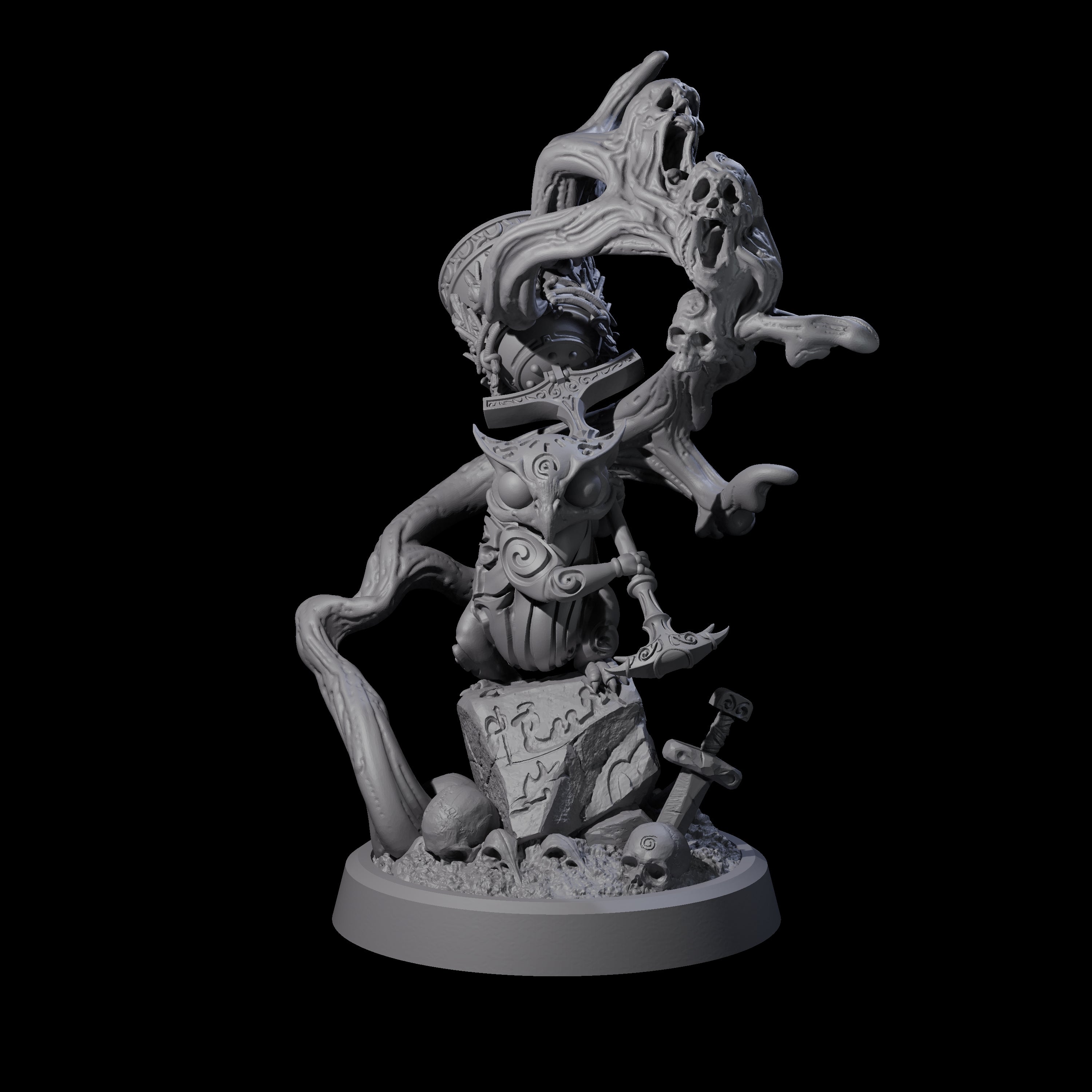 Small Owl-like Kenku Shaman B Miniature for Dungeons and Dragons, Pathfinder or other TTRPGs