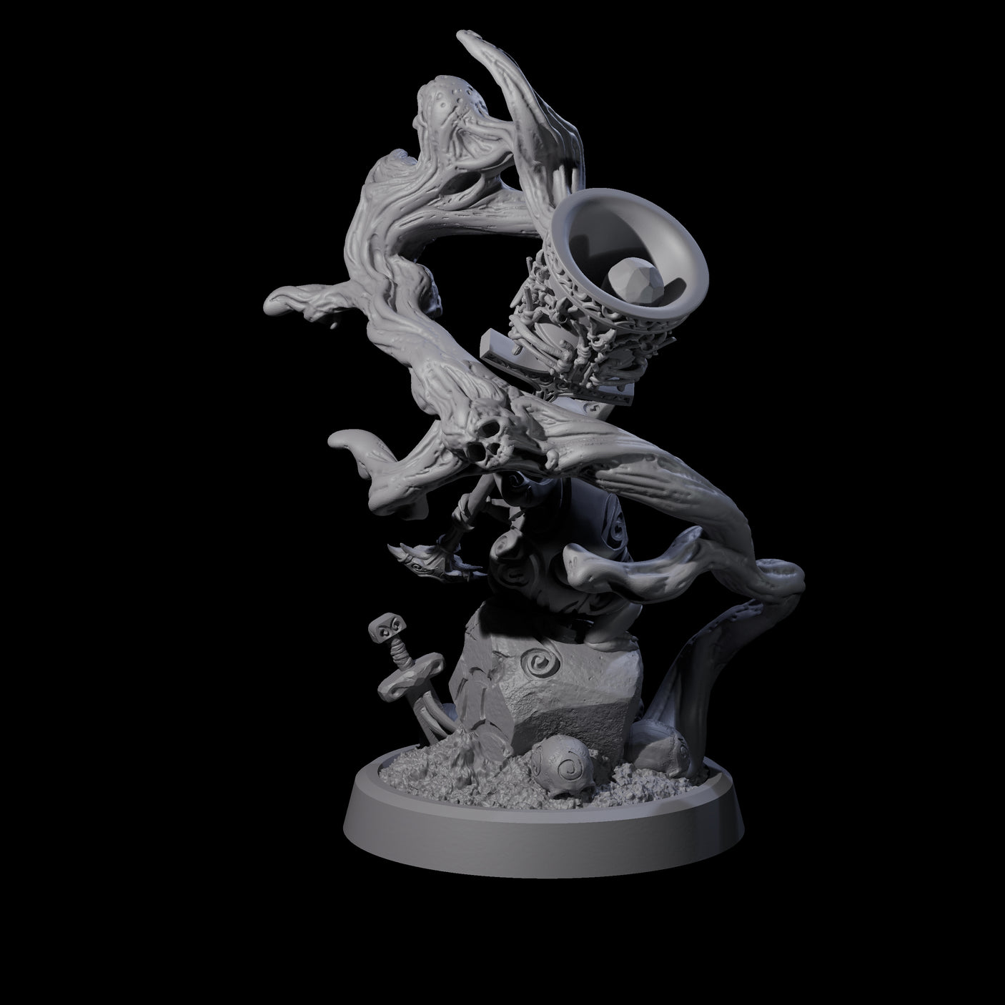 Small Owl-like Kenku Shaman B Miniature for Dungeons and Dragons, Pathfinder or other TTRPGs