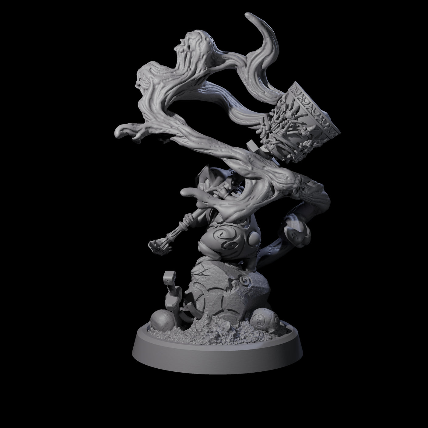Small Owl-like Kenku Shaman B Miniature for Dungeons and Dragons, Pathfinder or other TTRPGs