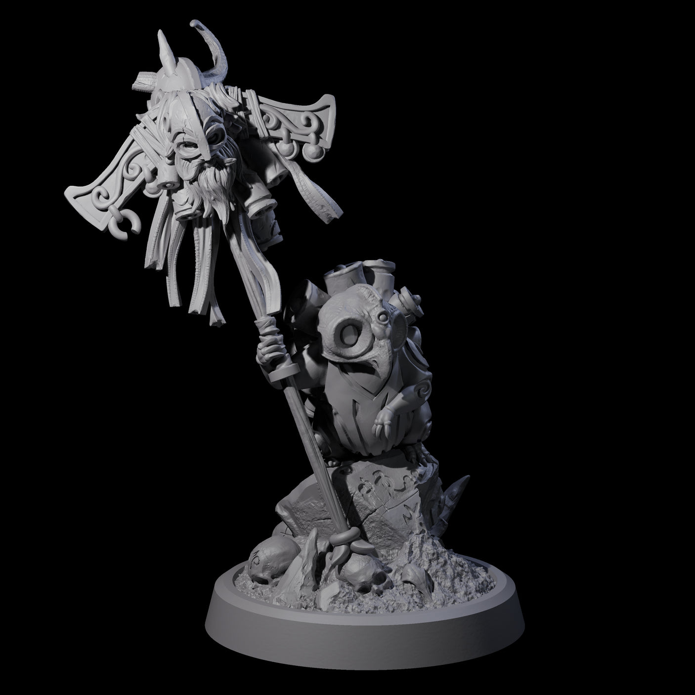 Small Owl-like Kenku Shaman C Miniature for Dungeons and Dragons, Pathfinder or other TTRPGs