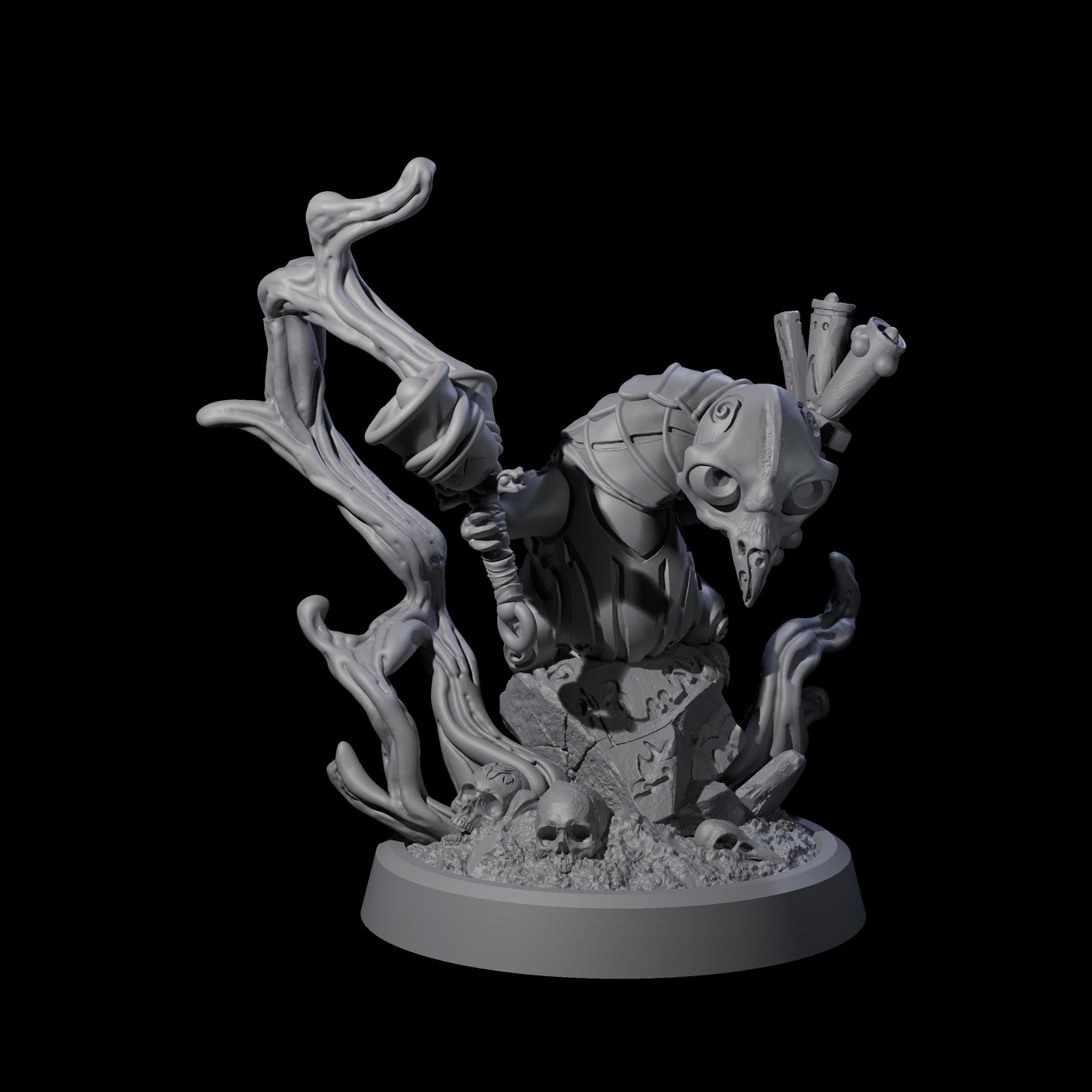 Small Owl-like Kenku Shaman D Miniature for Dungeons and Dragons, Pathfinder or other TTRPGs