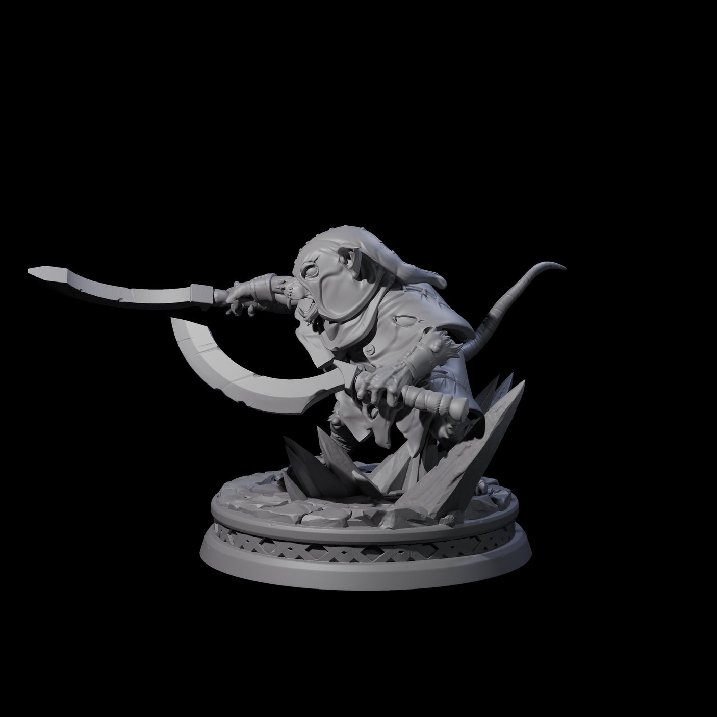 Small Ratfolk Rogue Miniature for Dungeons and Dragons, Pathfinder or other TTRPGs