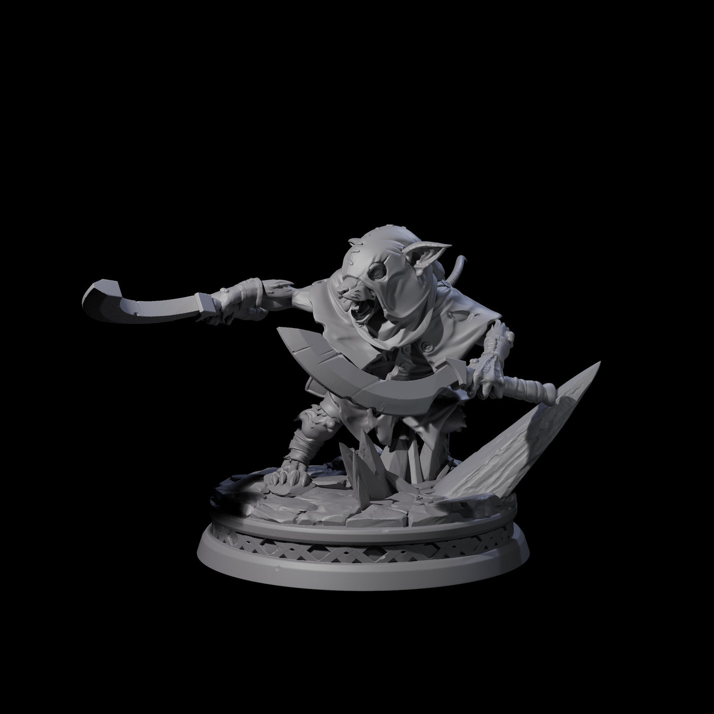 Small Ratfolk Rogue Miniature for Dungeons and Dragons, Pathfinder or other TTRPGs