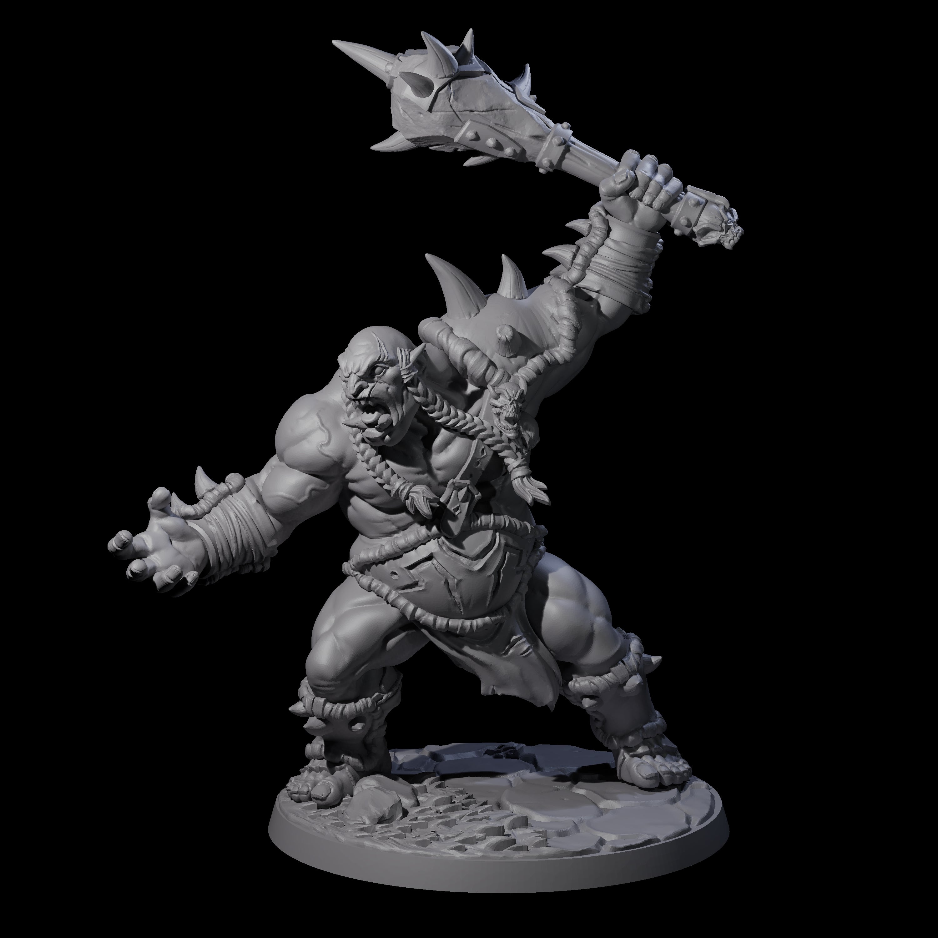 Smashing Ogre B Miniature for Dungeons and Dragons, Pathfinder or other TTRPGs